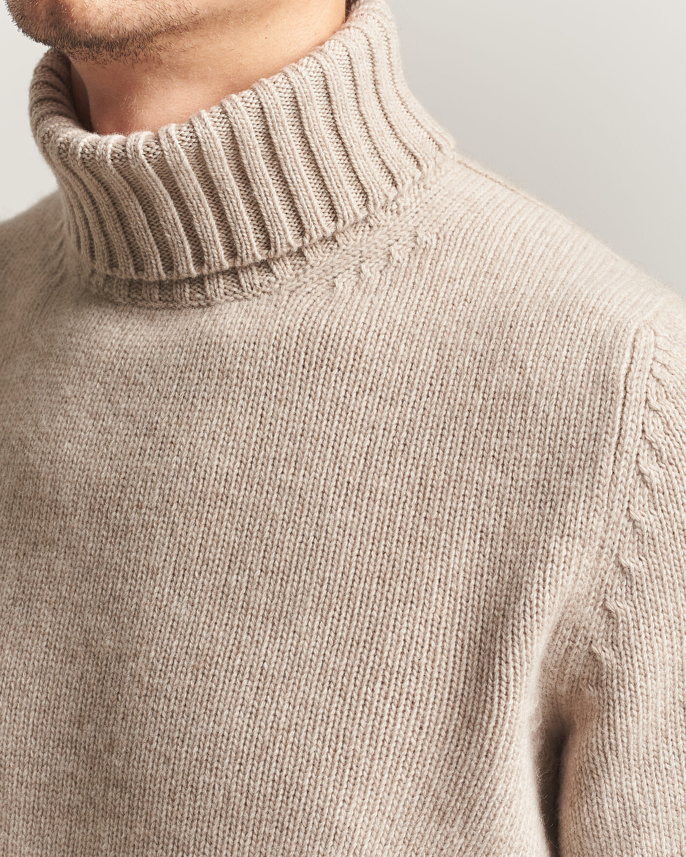 Herre | Gensere | Fedeli | Wool/Cashmere Rollneck Beige