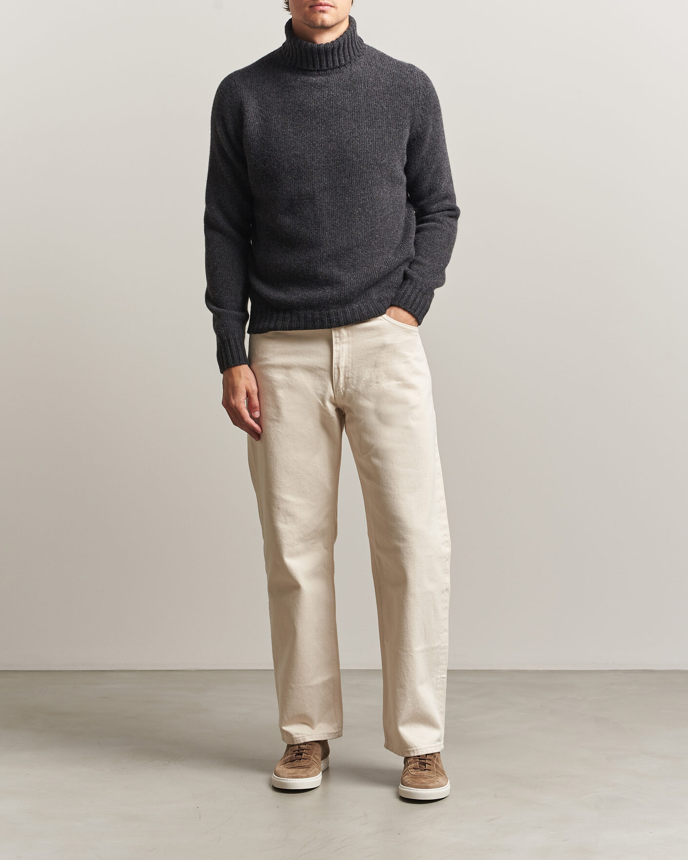 Herre | Gensere | Fedeli | Wool/Cashmere Rollneck Anthracite