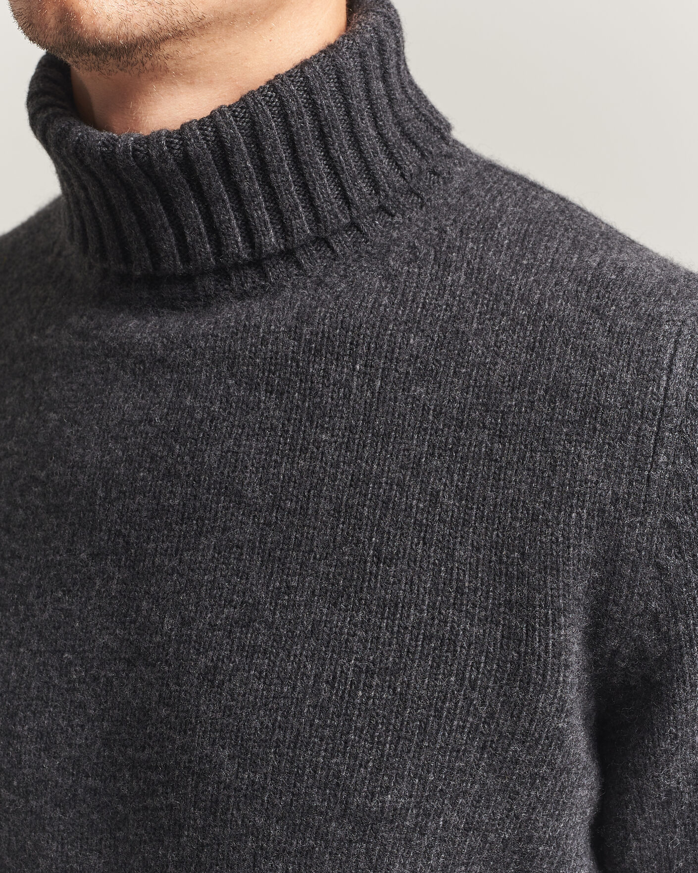 Herre | Gensere | Fedeli | Wool/Cashmere Rollneck Anthracite