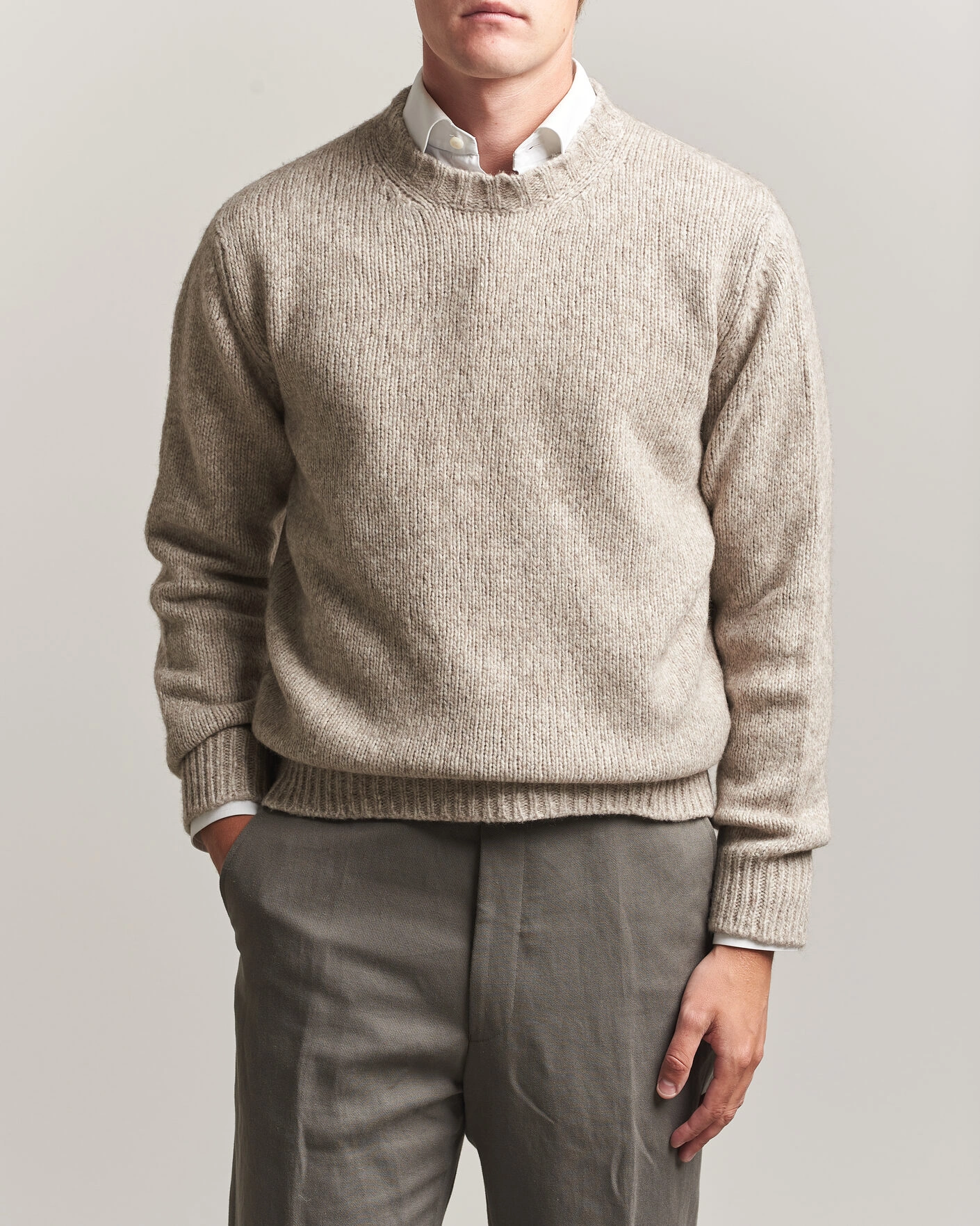 Herre | Gensere | Fedeli | Yak Blend Sweater Beige Melange