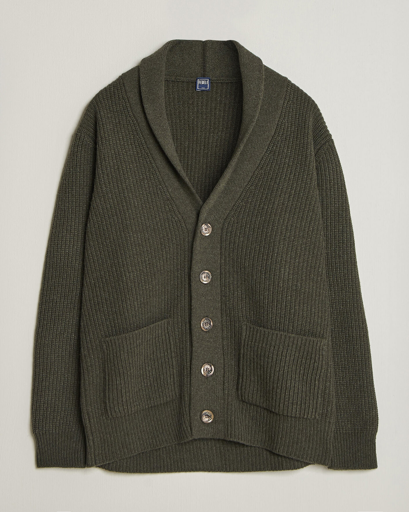 Herre | Gensere | Fedeli | Wool/Cashmere Shawl Cardigan Forest Green