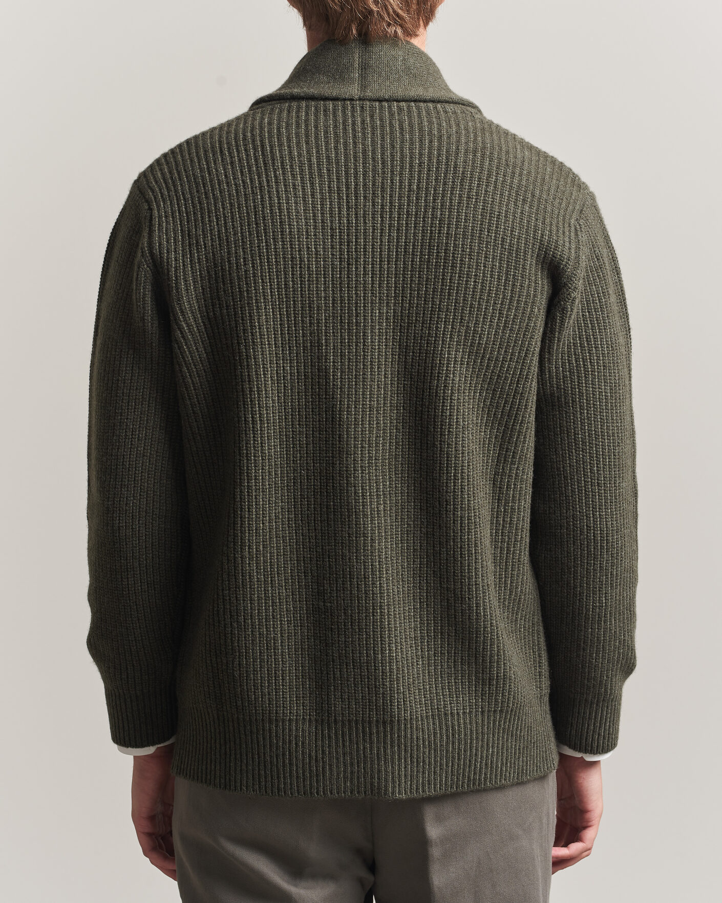 Herre | Gensere | Fedeli | Wool/Cashmere Shawl Cardigan Forest Green