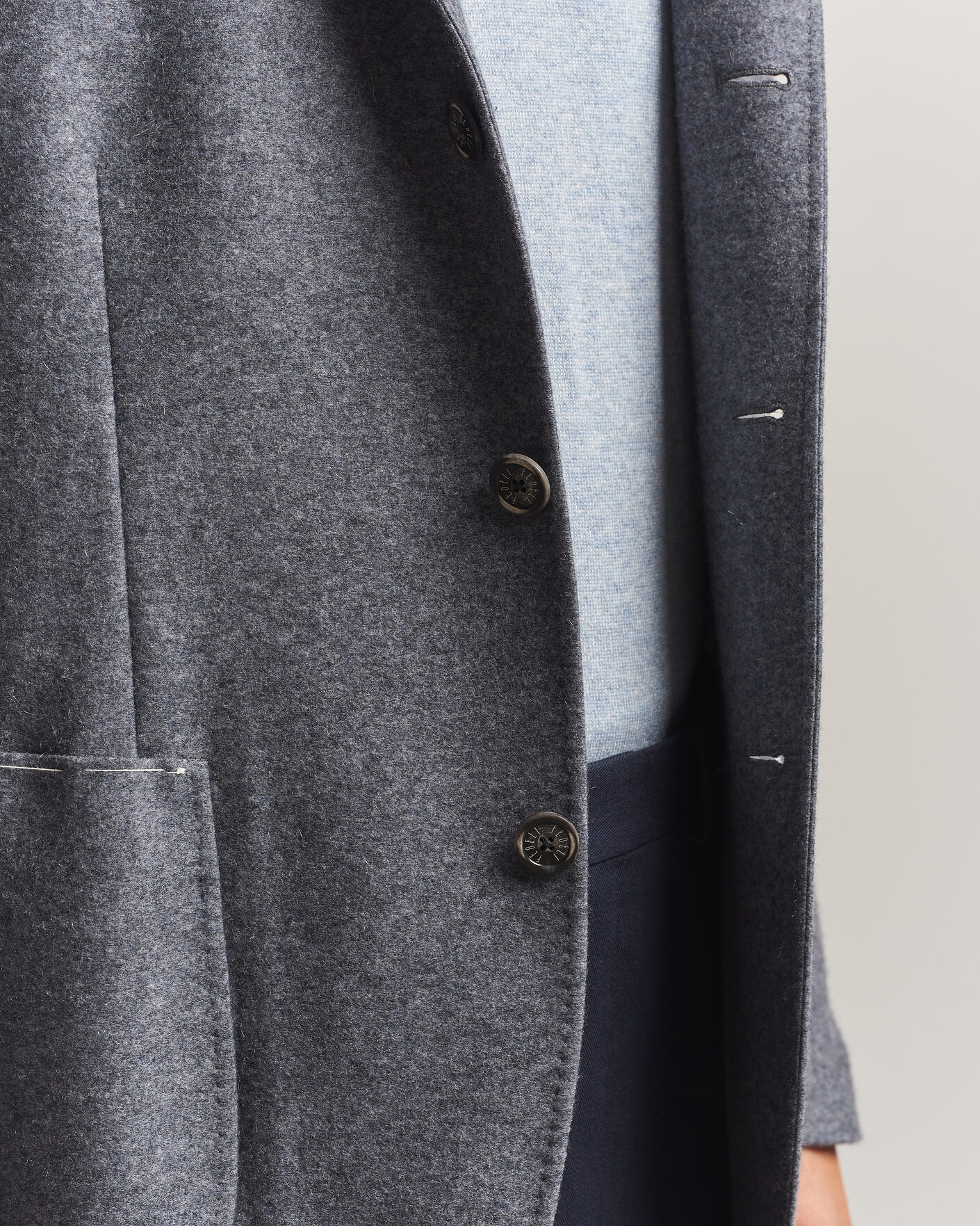 Herre | Dressjakker | Fedeli | Cashmere Flannel Jacket Grey Melange