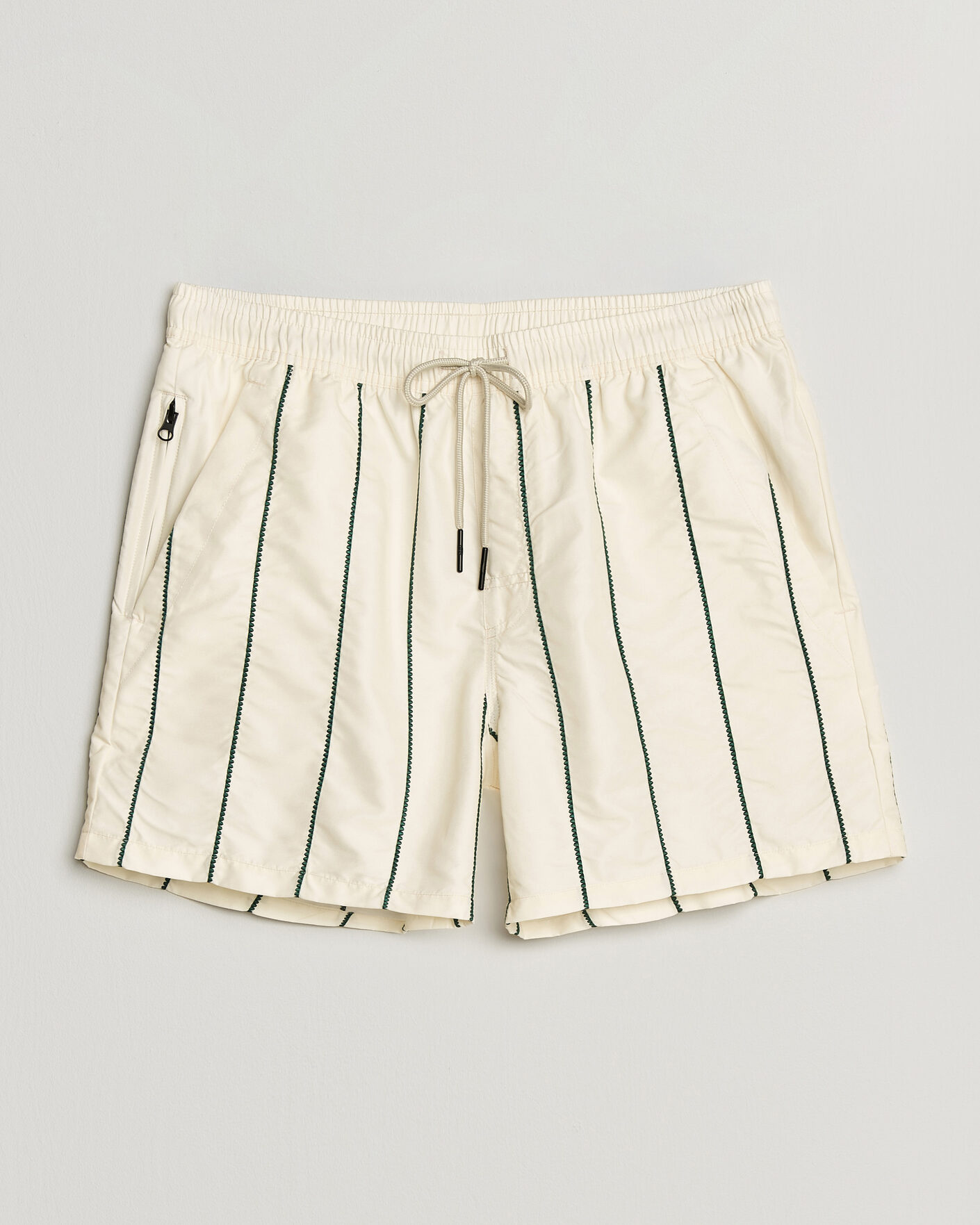 Herre | Badeshorts | OAS | Granada Striped Swimshorts White/Green