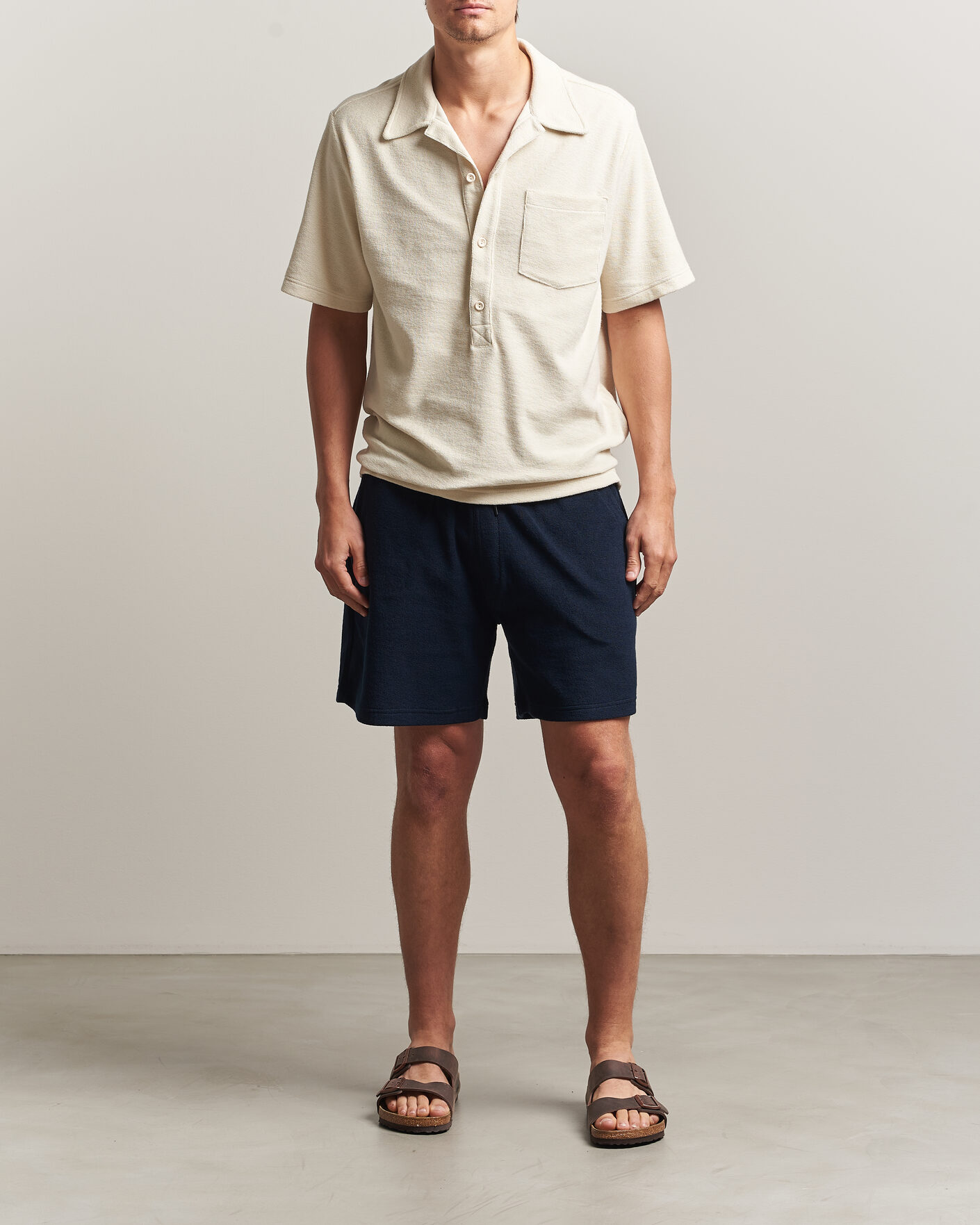 Herre | Pikéer | OAS | Novo Regular Fit Terry Polo Ecru
