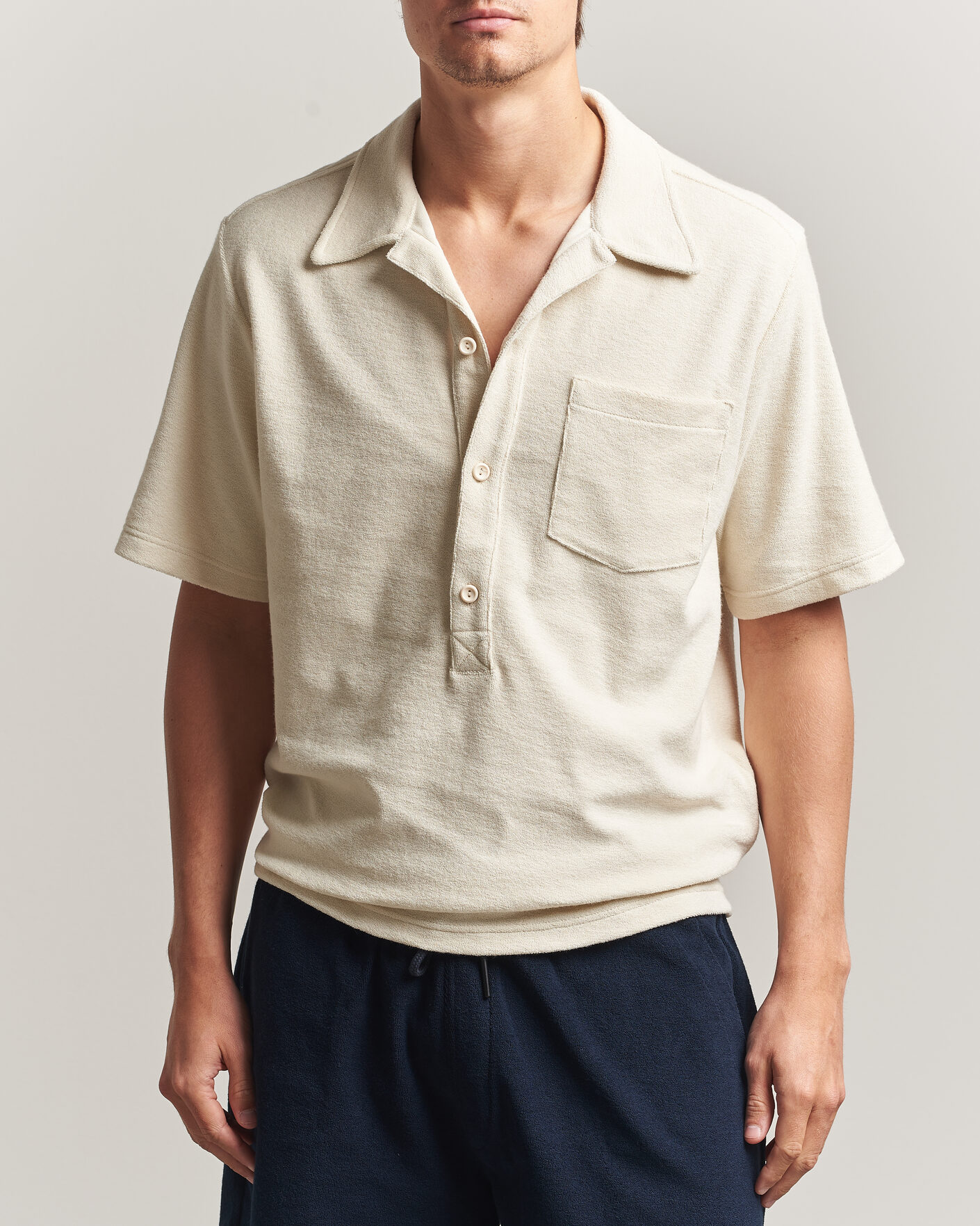 Herre | Pikéer | OAS | Novo Regular Fit Terry Polo Ecru