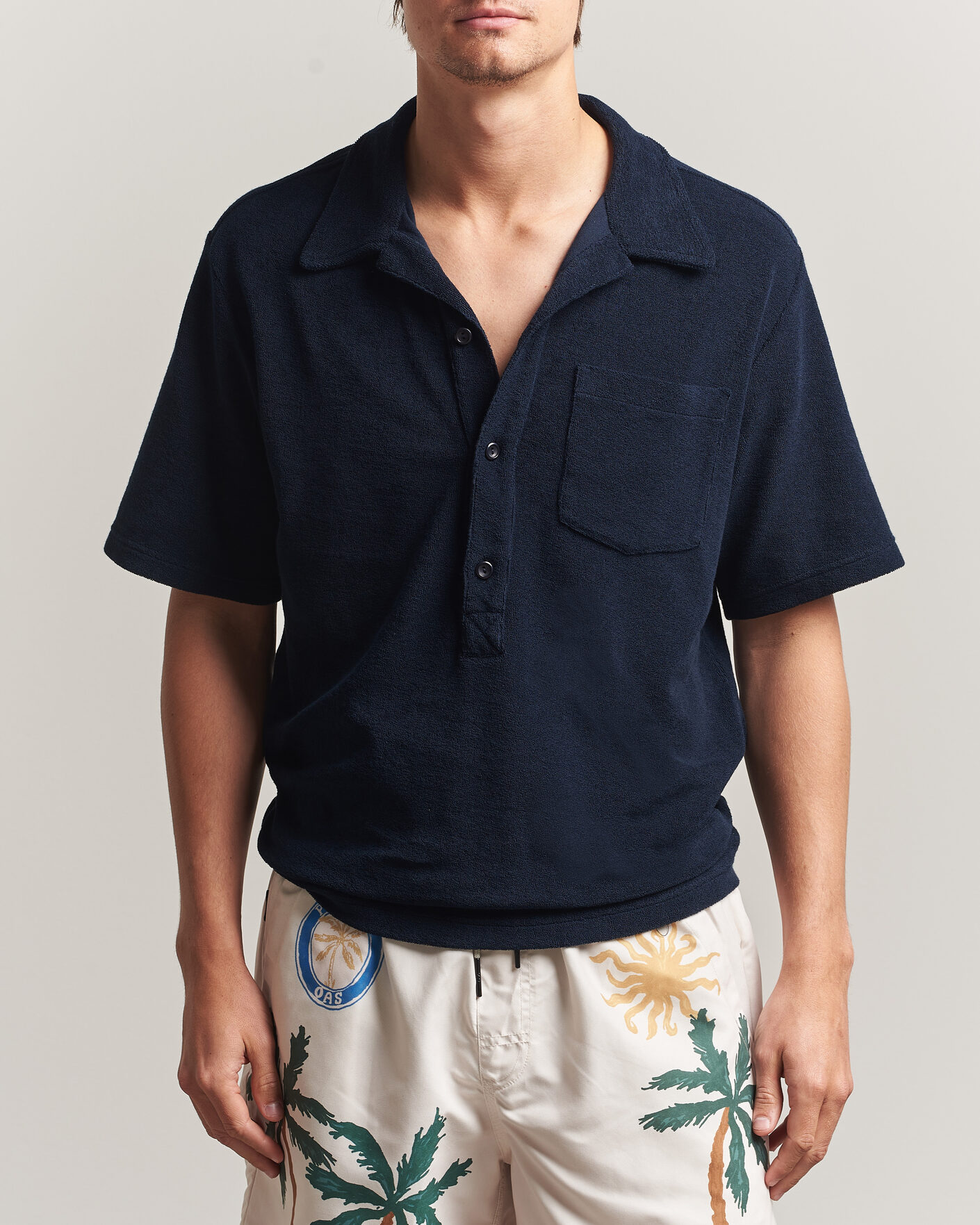 Herre | Pikéer | OAS | Novo Regular Fit Terry Polo Dark Blue