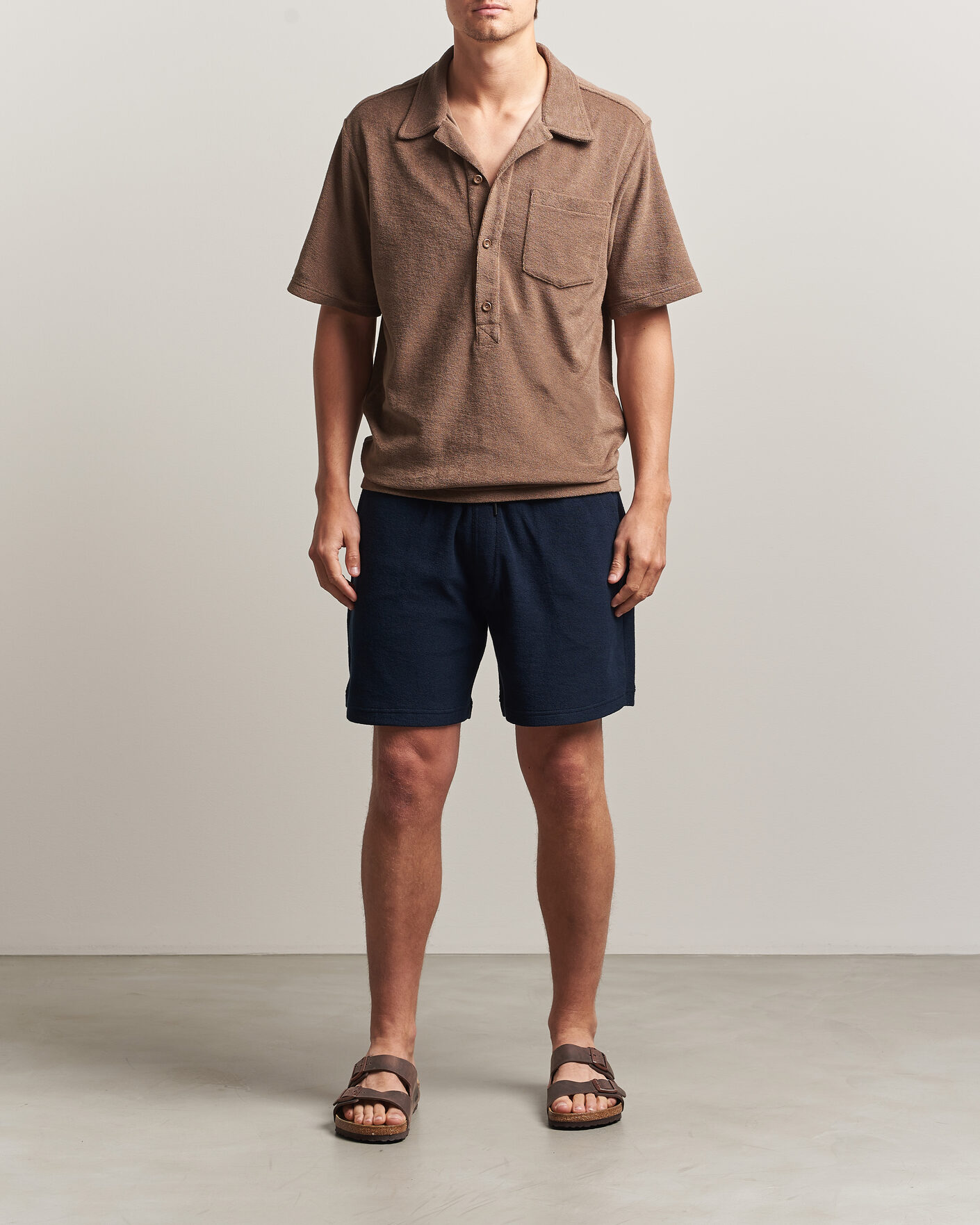 Herre | Pikéer | OAS | Novo Regular Fit Terry Polo Brown