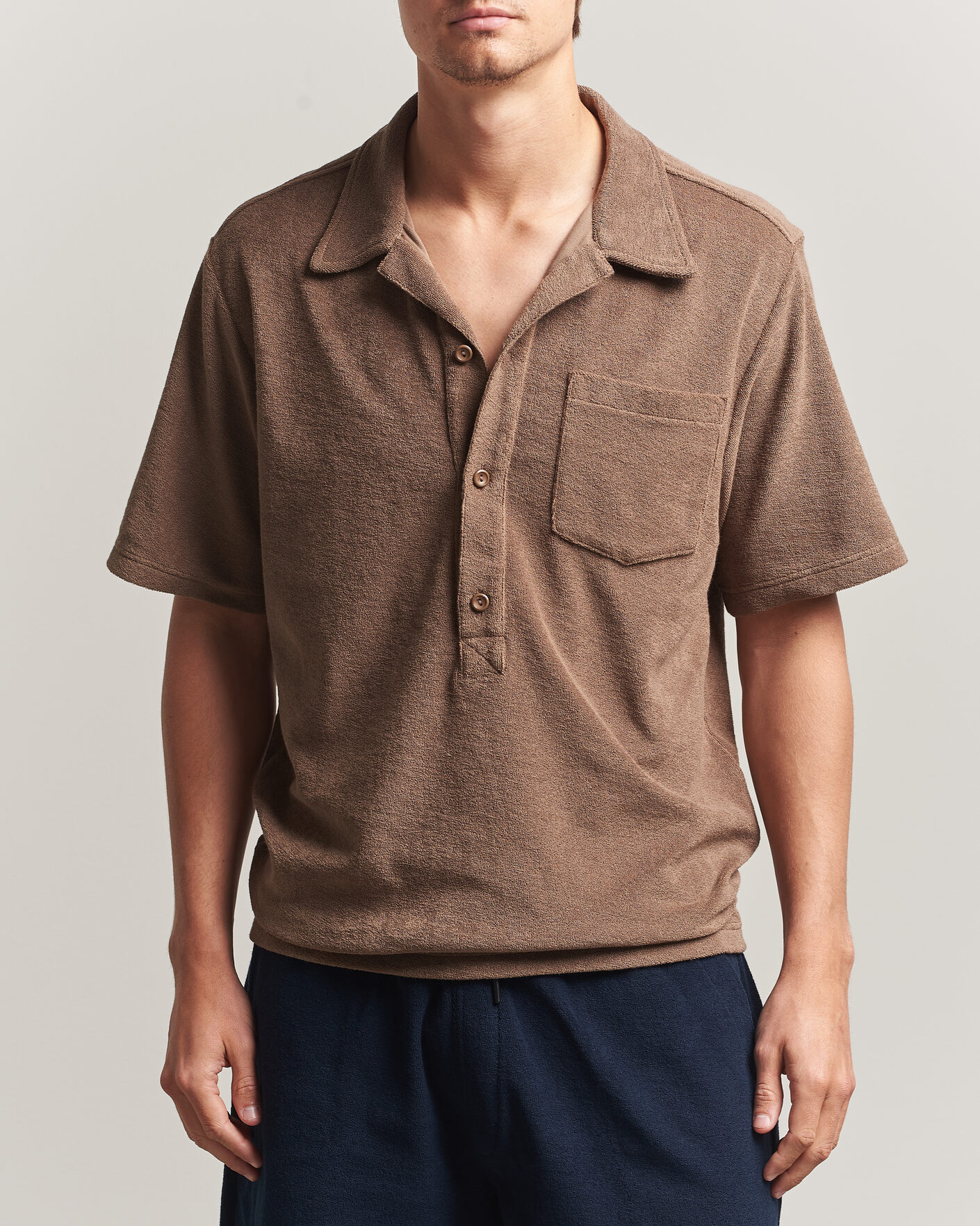 Herre | Pikéer | OAS | Novo Regular Fit Terry Polo Brown