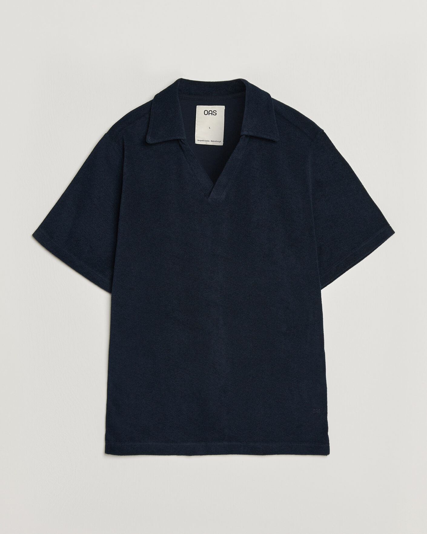 Herre | Pikéer | OAS | Serif Regular Fit Terry Open Collar Polo Dark Blue