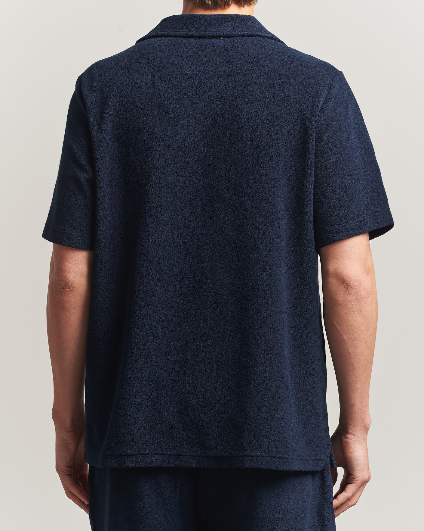 Herre | Pikéer | OAS | Serif Regular Fit Terry Open Collar Polo Dark Blue
