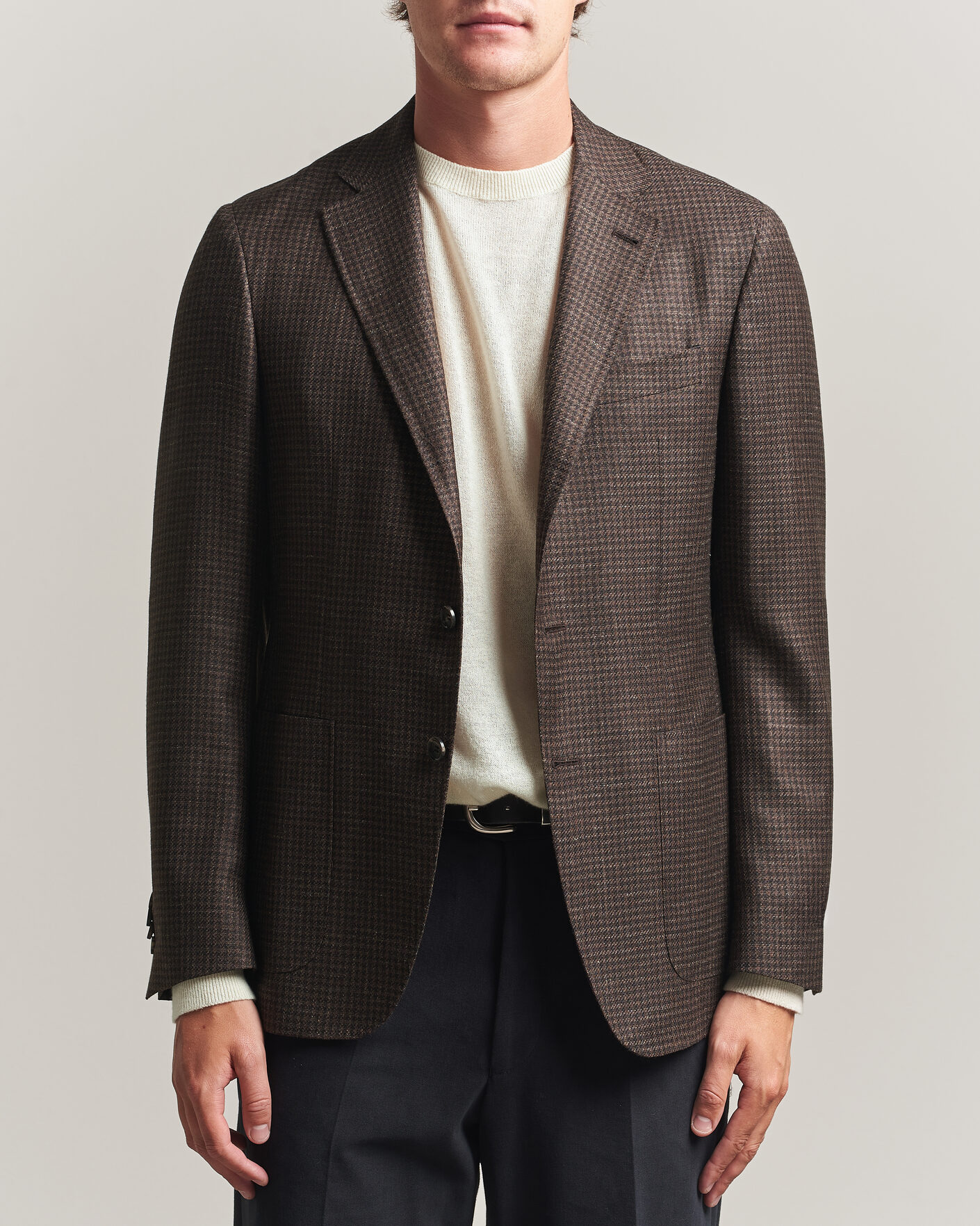 Herre | Dressjakker | Canali | Kei Houndstooth Flannel Blazer Dark Brown