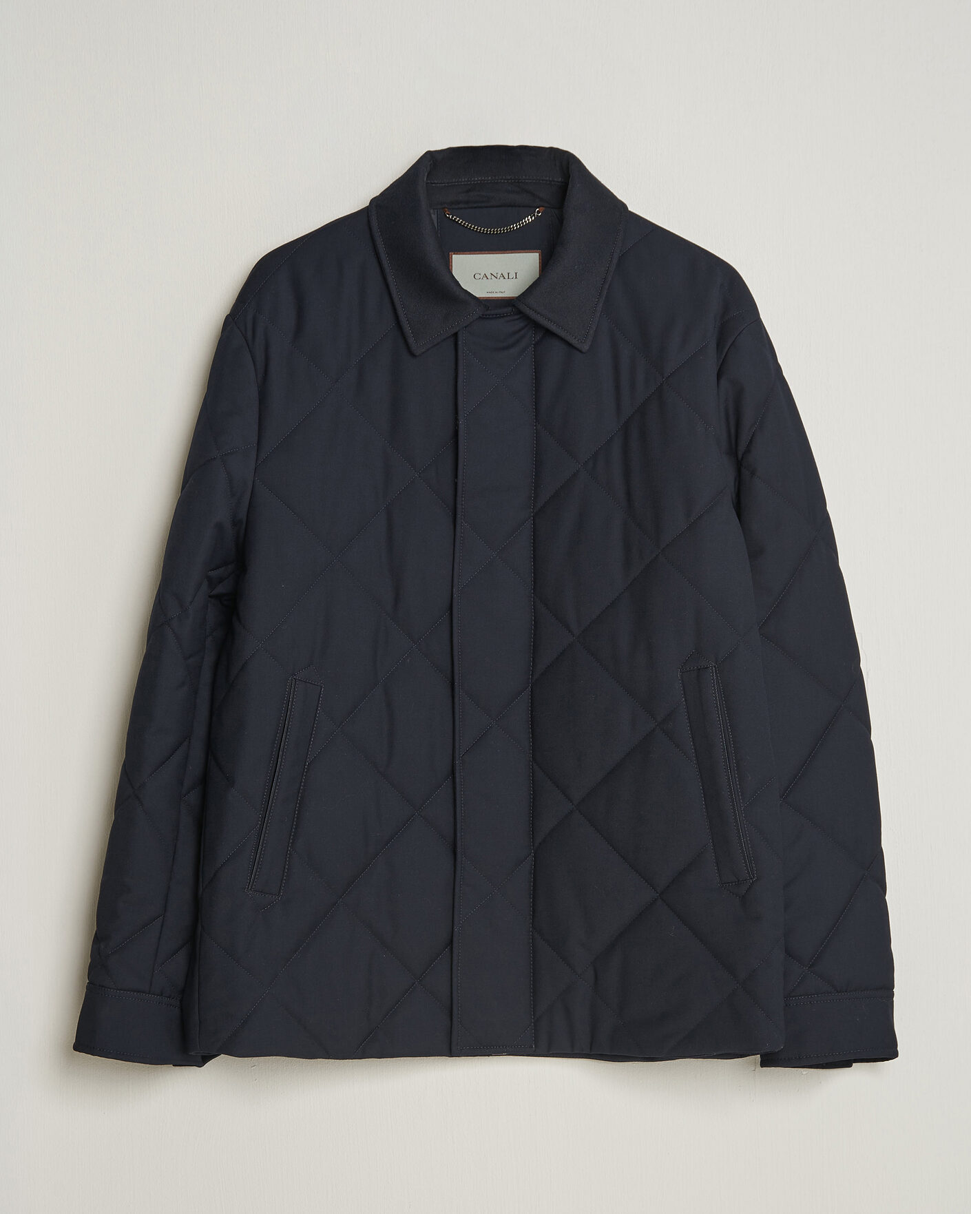 Herre | Jakker | Canali | Quilted Country Coat Navy