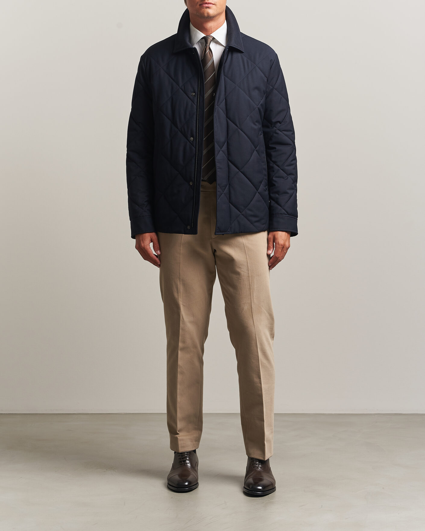 Herre | Jakker | Canali | Quilted Country Coat Navy