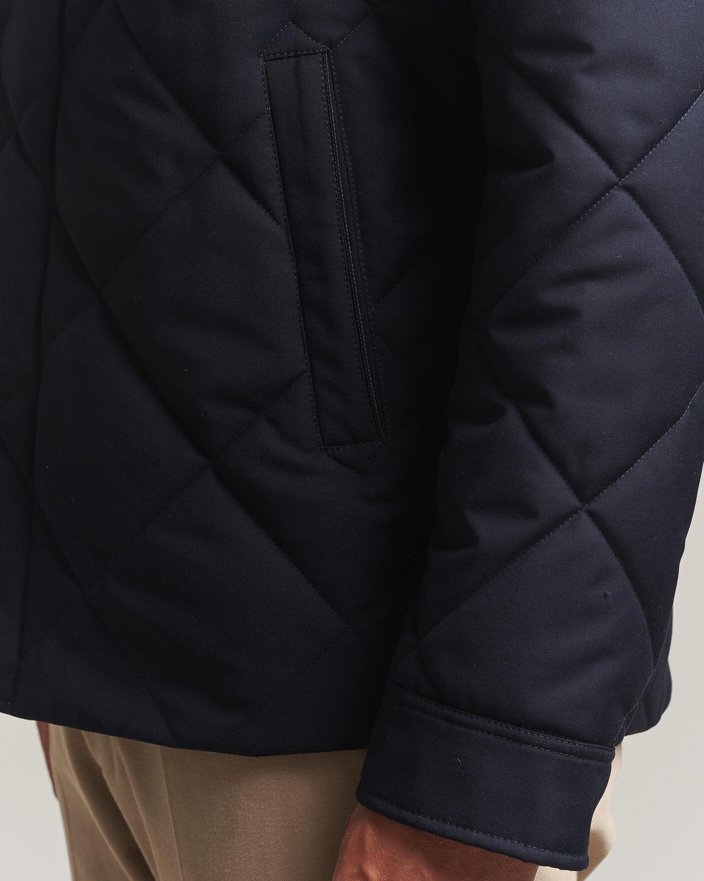 Herre | Jakker | Canali | Quilted Country Coat Navy