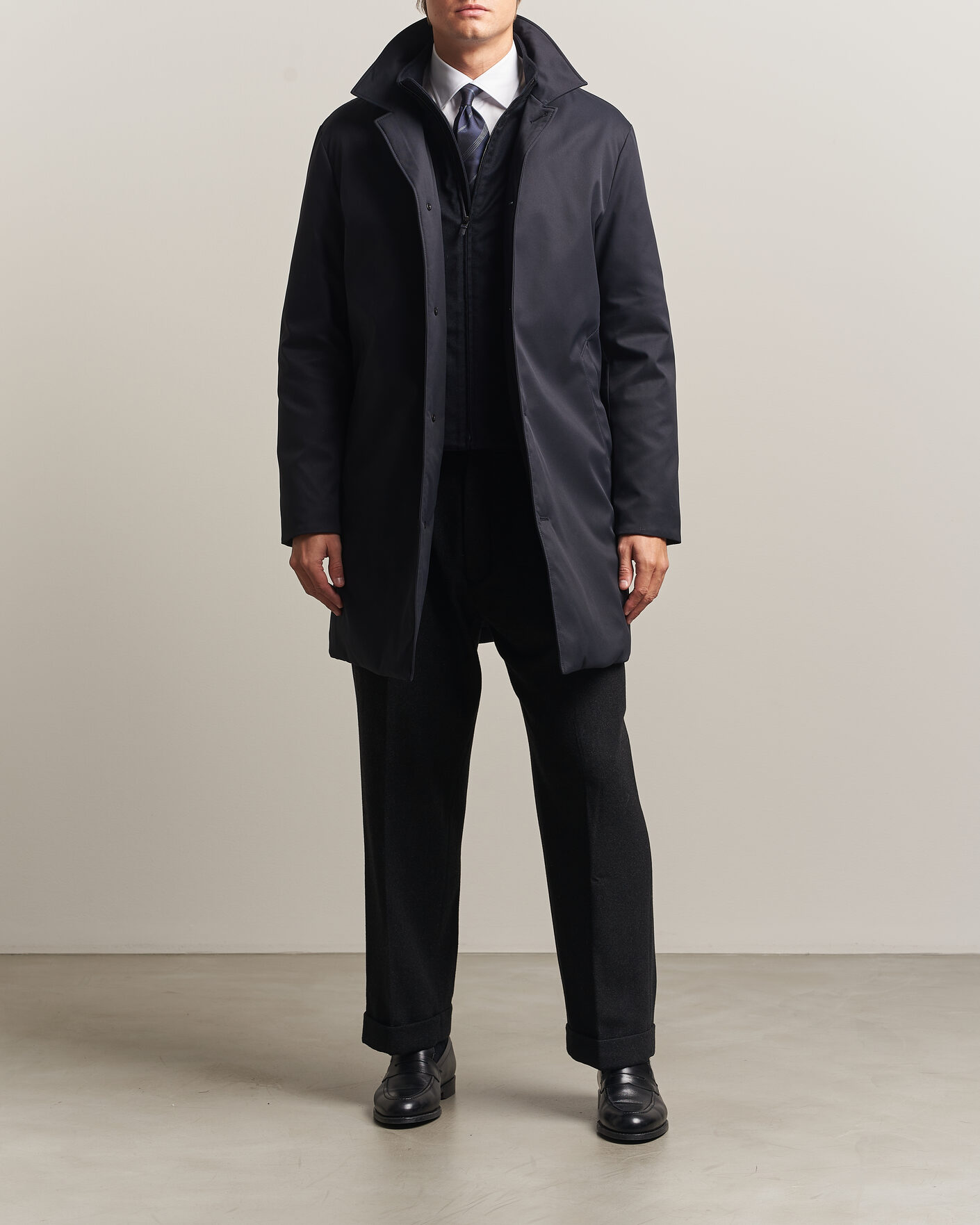 Herre | Jakker | Canali | Zip Liner Down Coat Navy