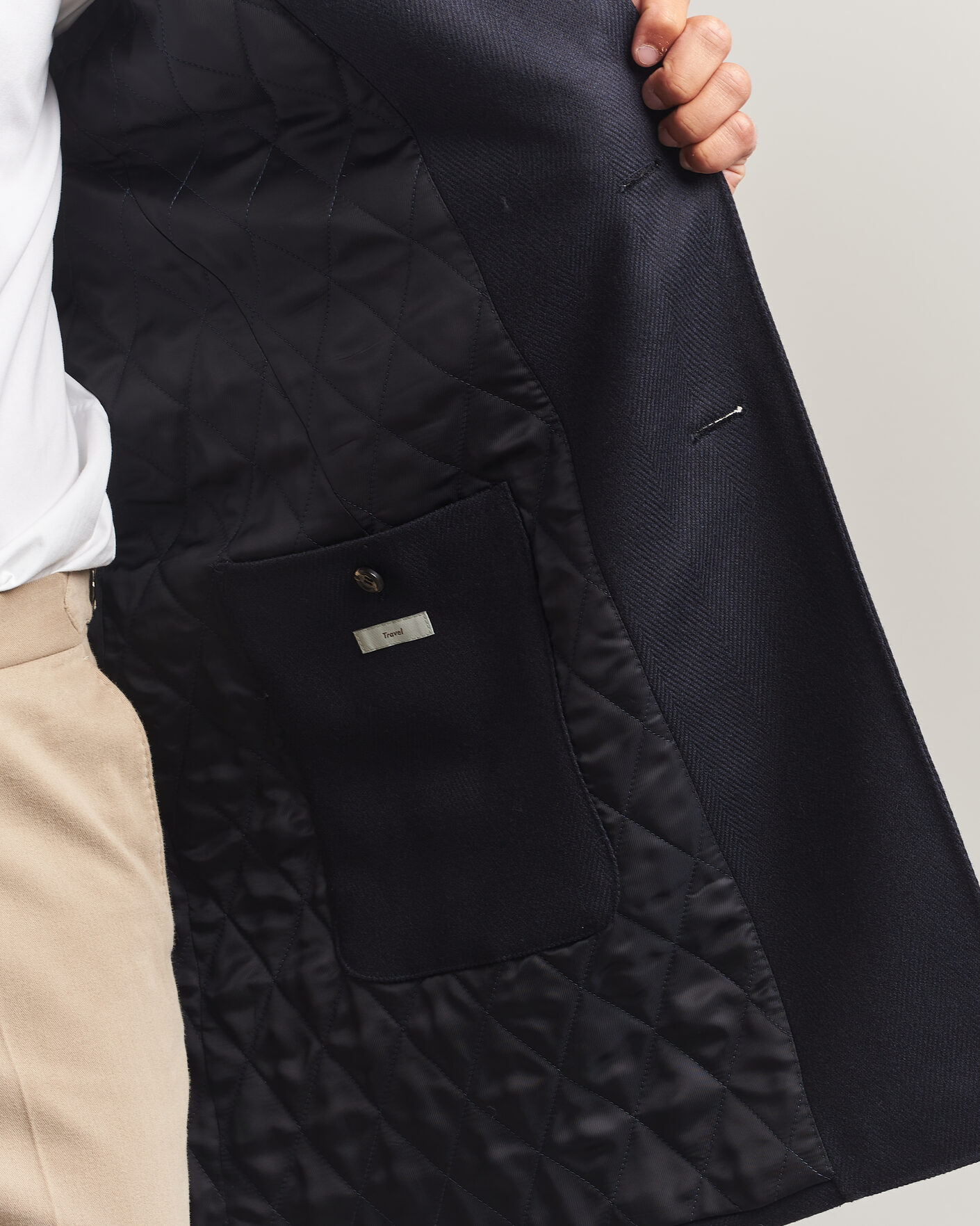 Herre | Jakker | Canali | Kei Wool Travel Coat Navy