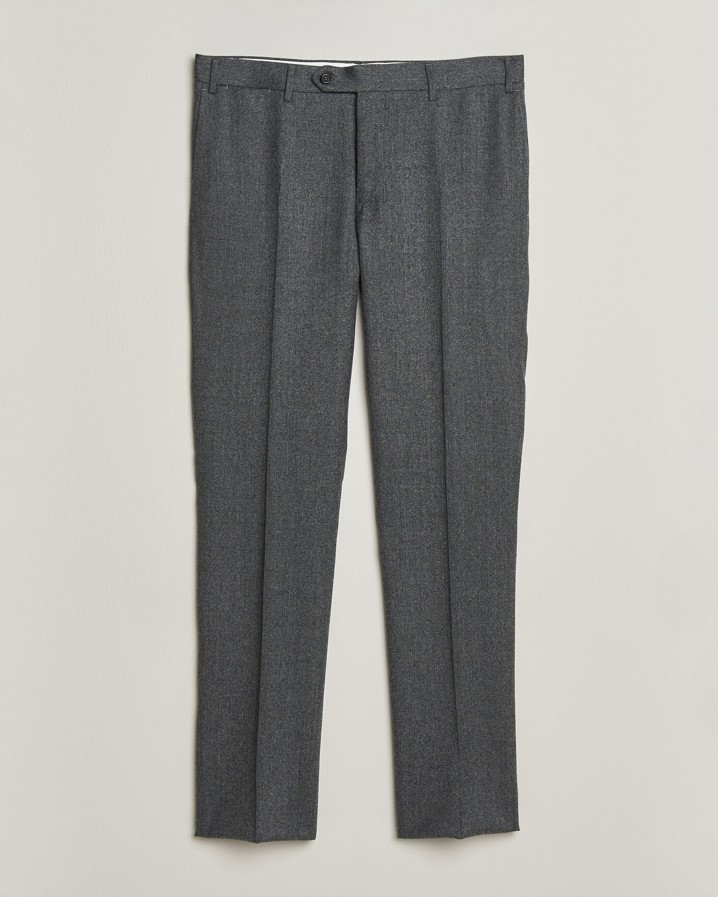 Herre | Bukser | Canali | Slim Fit Flannel Trousers Grey Melange