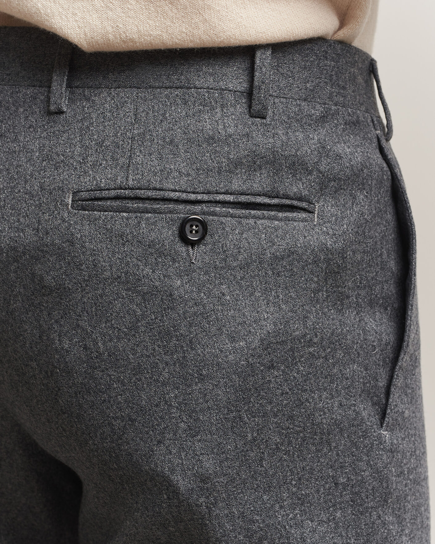 Herre | Bukser | Canali | Slim Fit Flannel Trousers Grey Melange