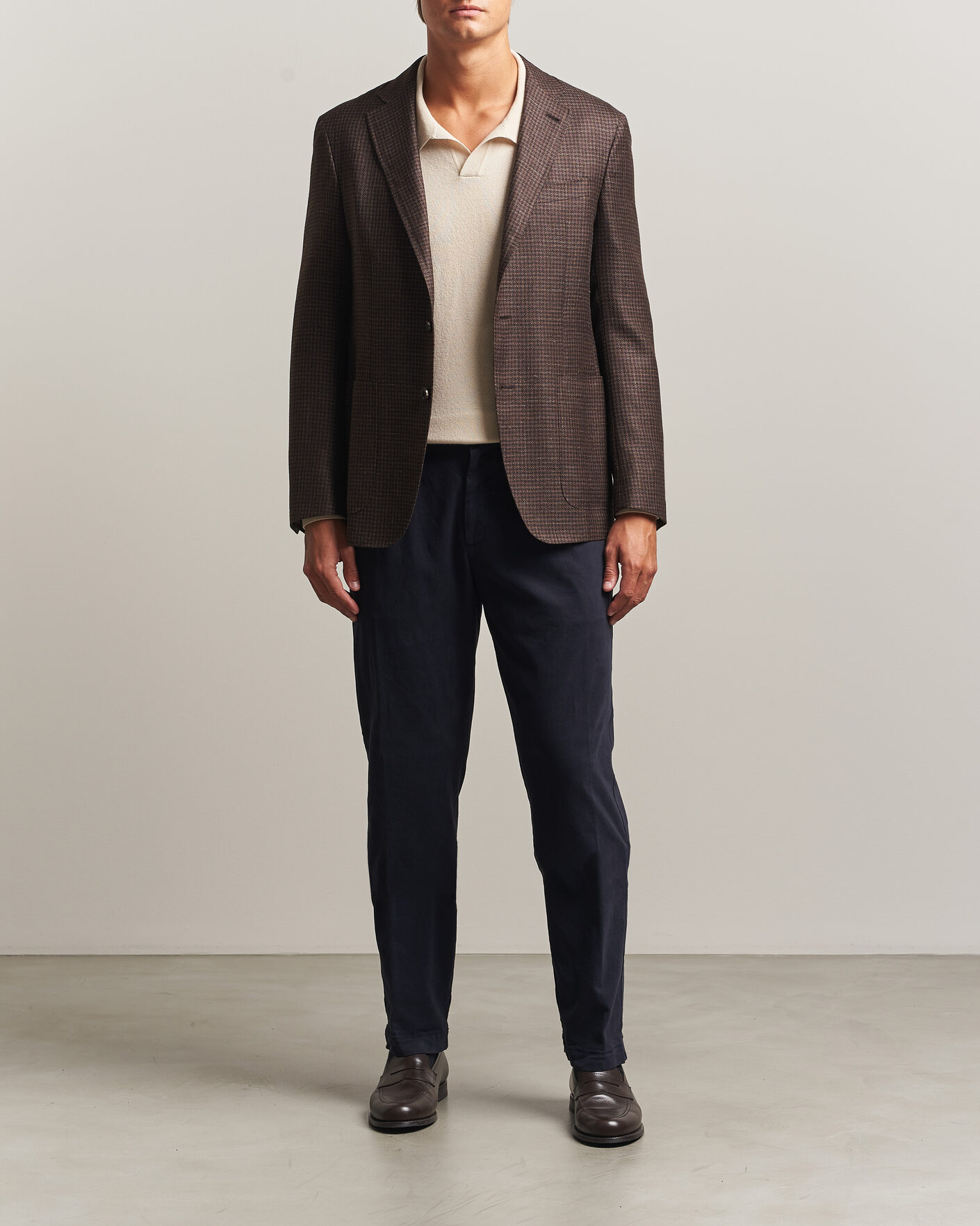Herre | Bukser | Canali | Cotton/Cashmere Chinos Navy