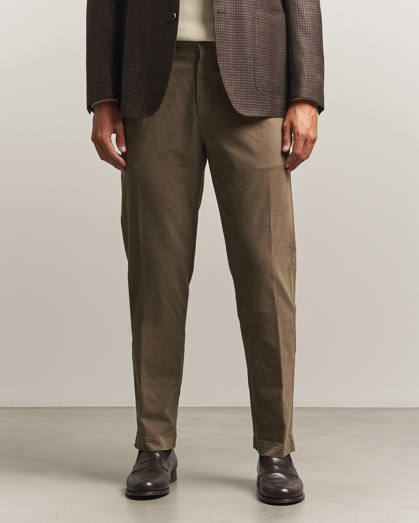 Herre | Bukser | Canali | Cotton/Cashmere Chinos Taupe