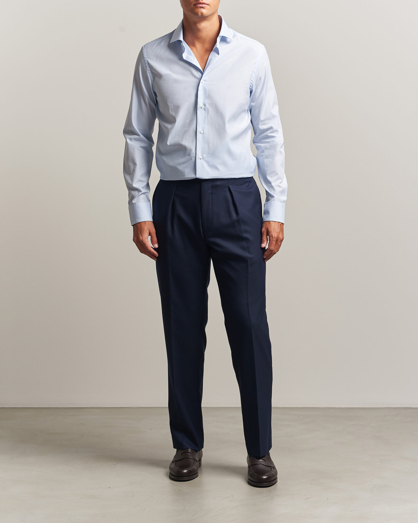 Herre | Skjorter | Canali | Slim Fit Dress Shirt Light Blue Check