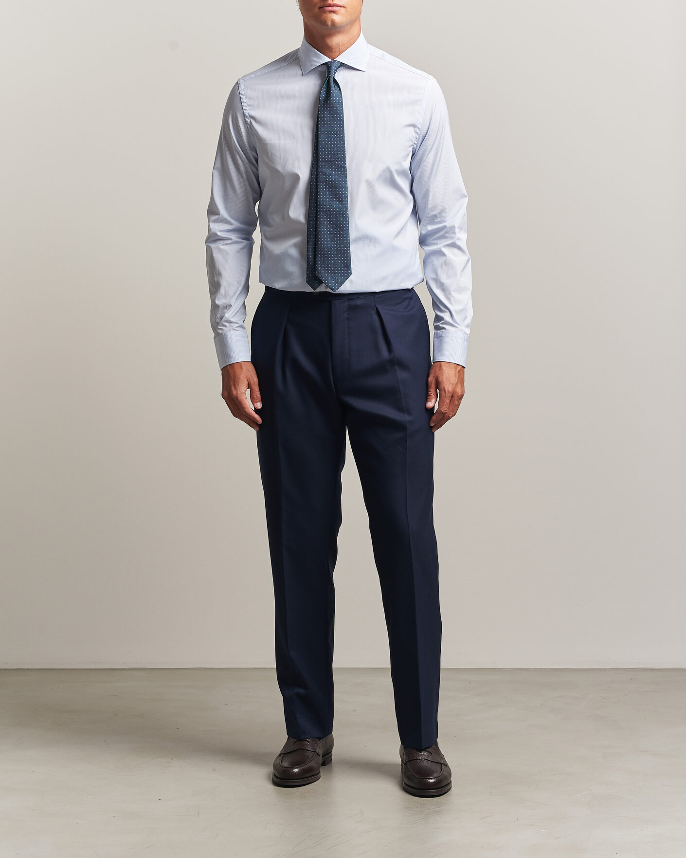 Herre | Skjorter | Canali | Slim Fit Dress Shirt Light Blue Stripe