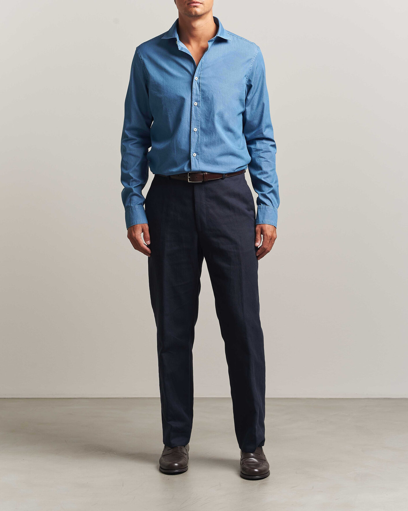 Herre | Skjorter | Canali | Denim Shirt Stone Wash