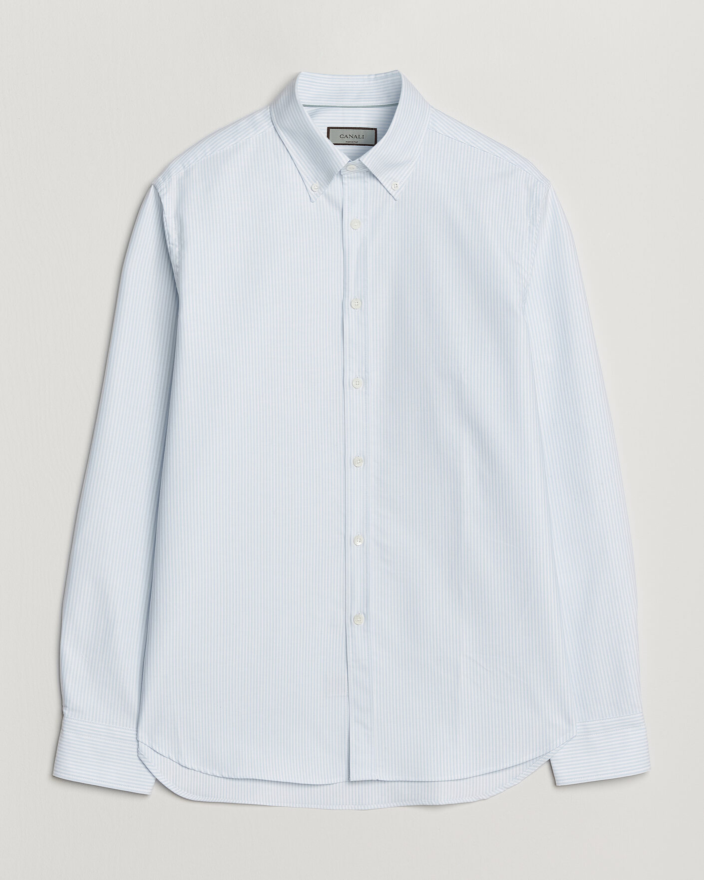 Herre | Skjorter | Canali | Oxford Button Down Shirt Light Blue Stripe