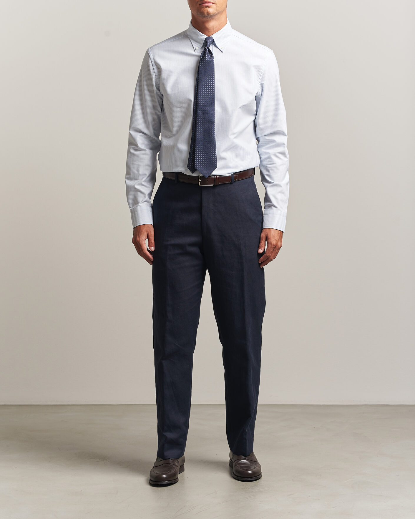 Herre | Skjorter | Canali | Oxford Button Down Shirt Light Blue Stripe