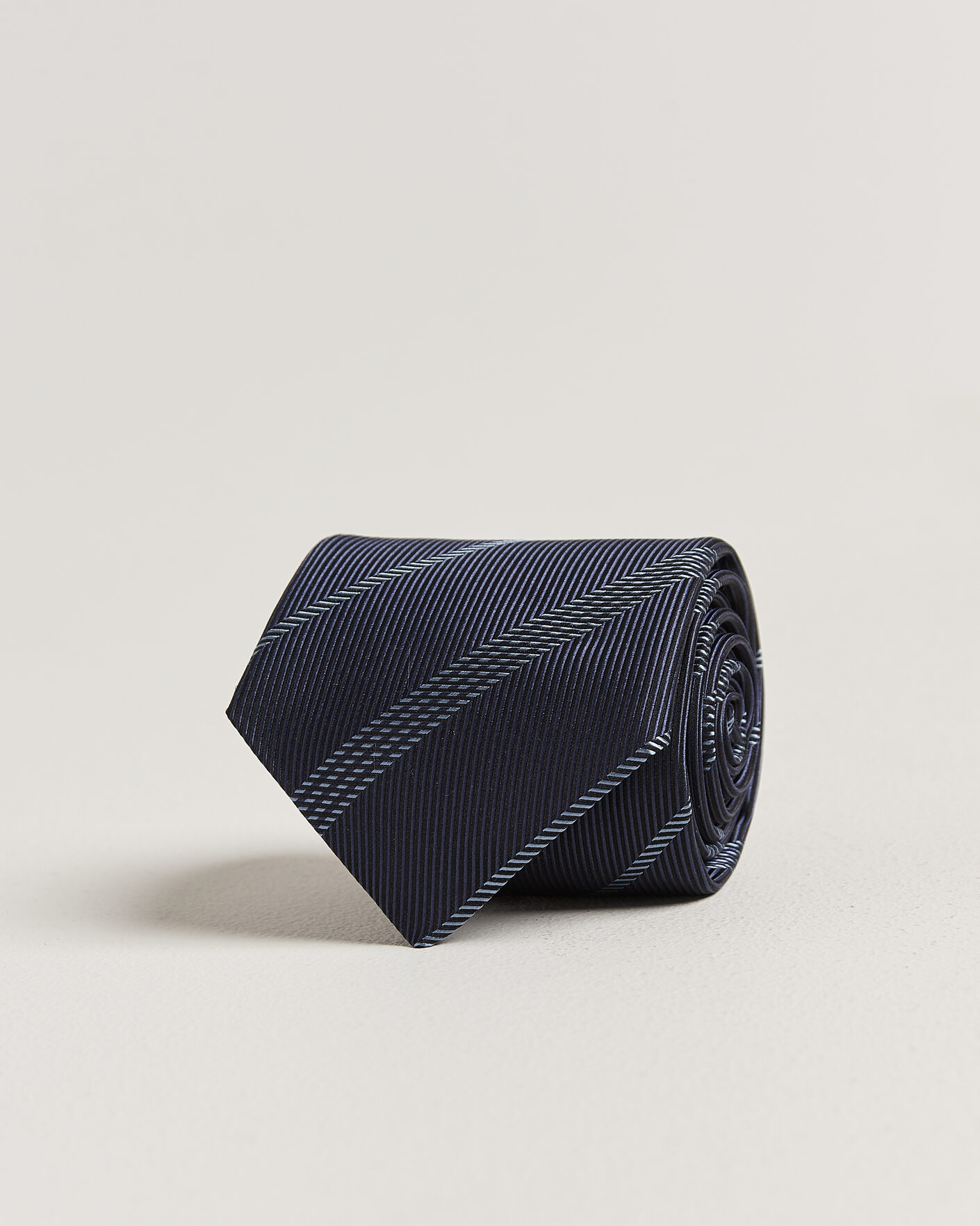 Herre | Slips | Canali | Regimental Stripe Silk Tie Navy