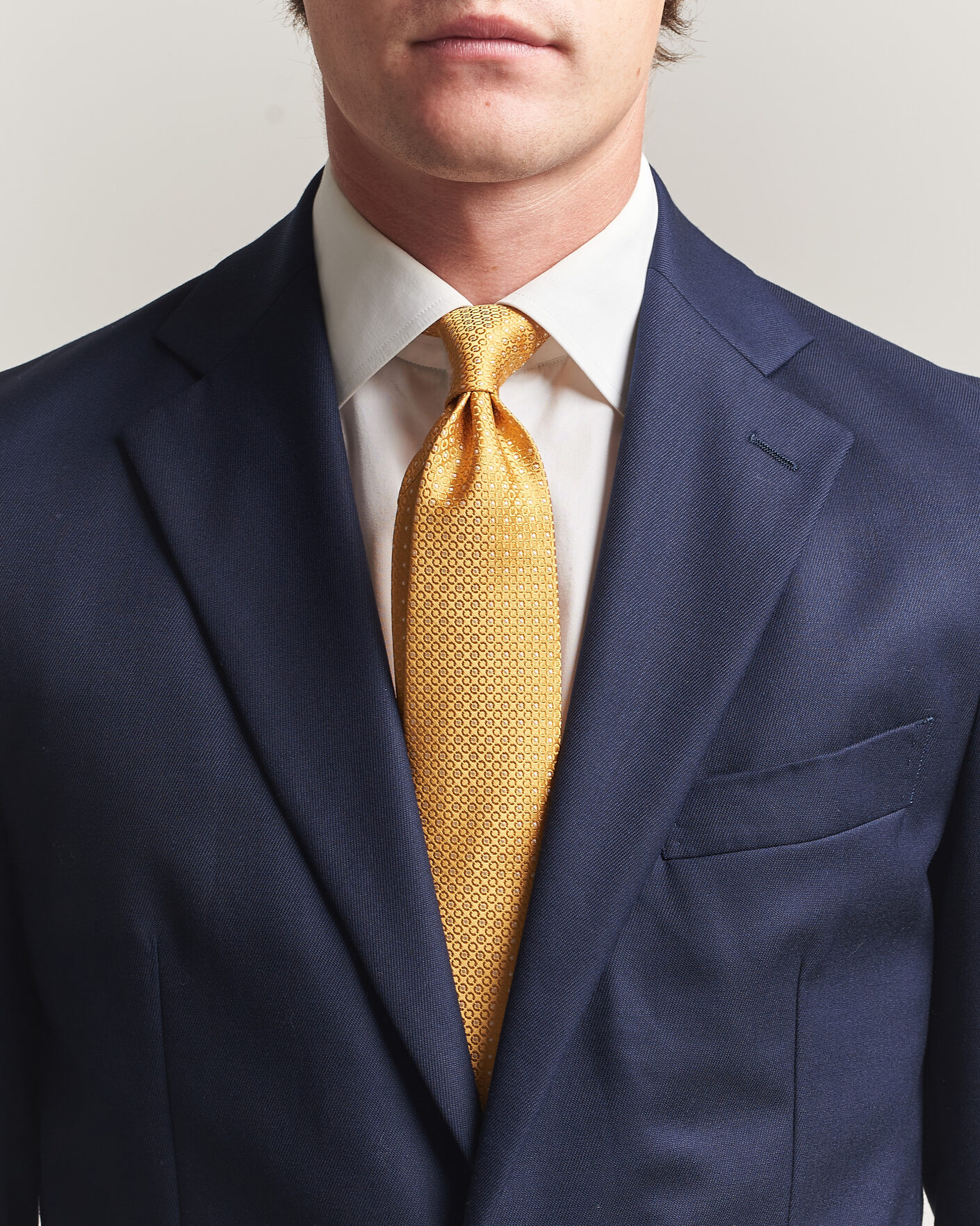 Herre | Slips | Canali | Jacquard Silk Tie Yellow