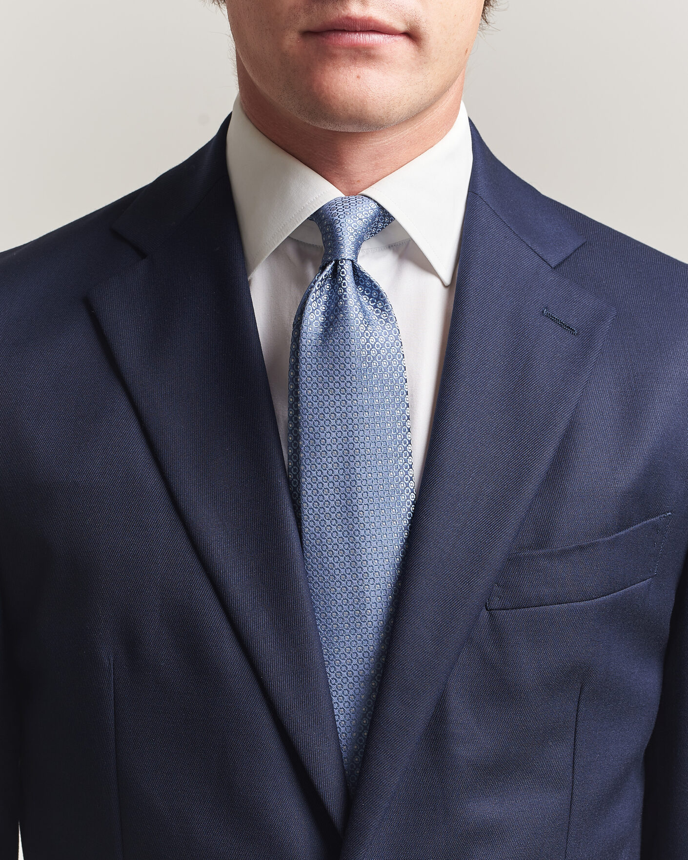 Herre | Slips | Canali | Jacquard Silk Tie Sky Blue