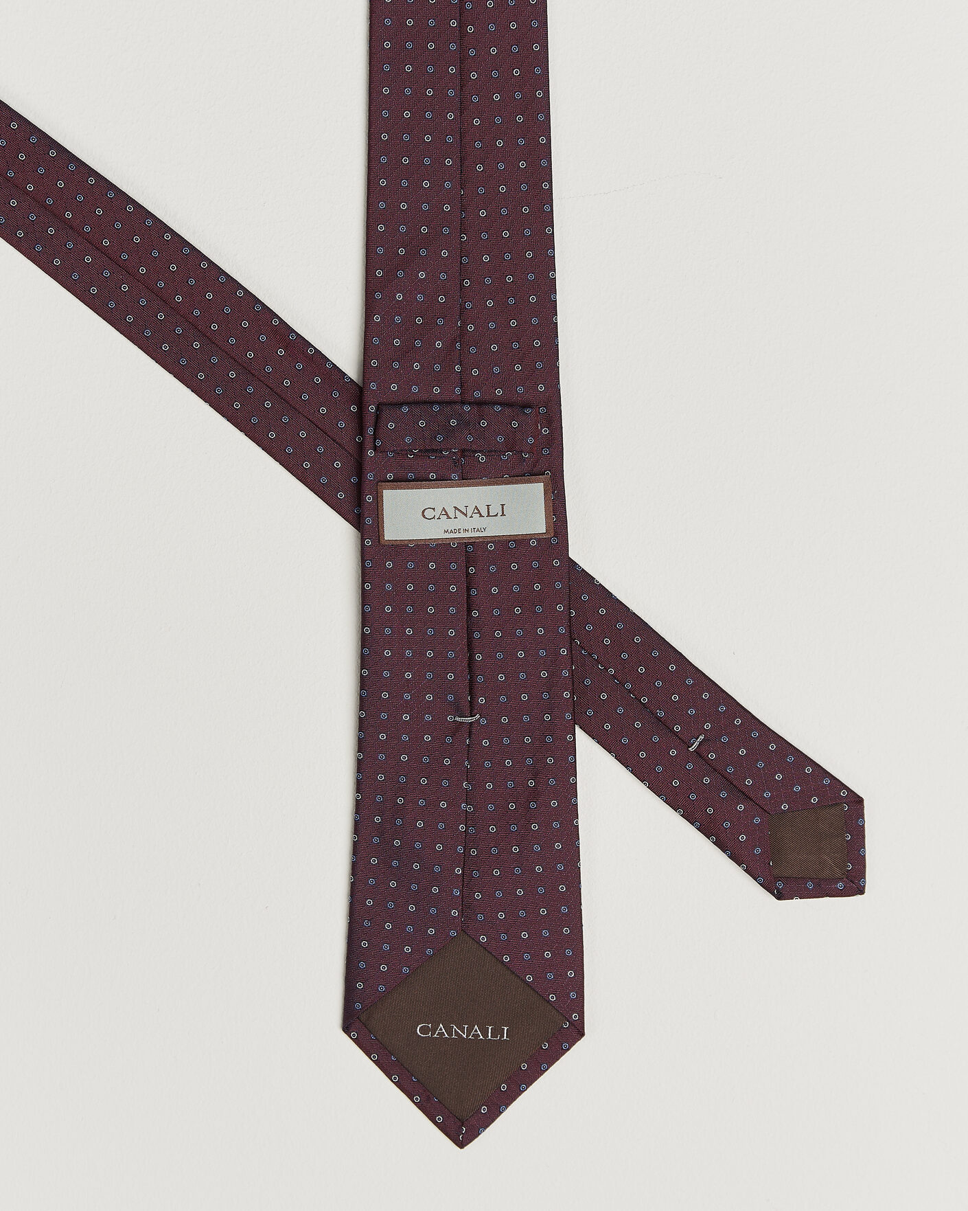 Herre | Slips | Canali | Jacquard Silk Tie Burgundy