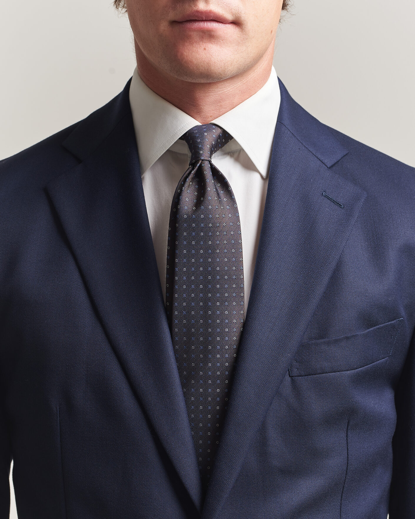 Herre | Slips | Canali | Jacquard Silk Tie Dark Brown