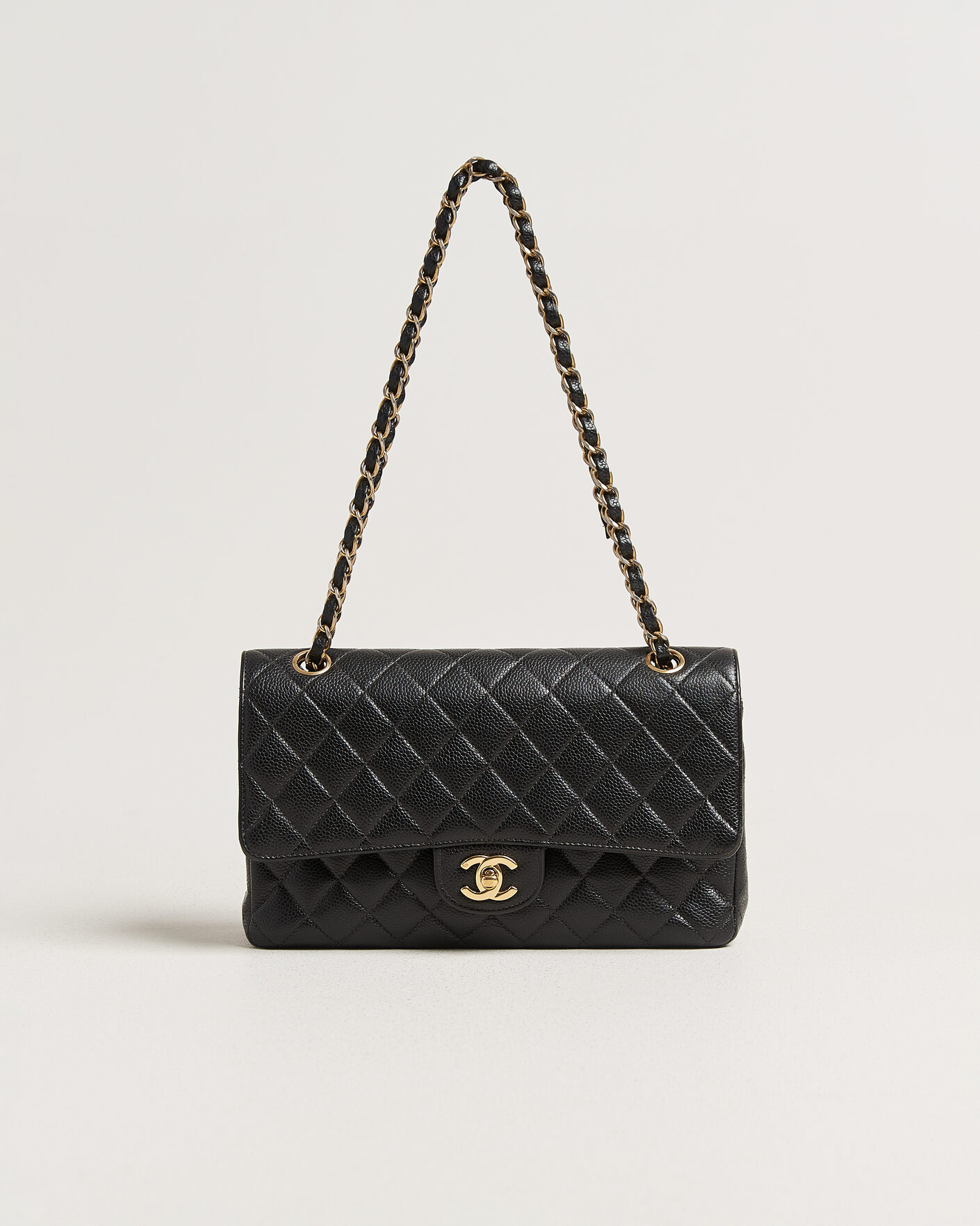Herre | Pre-Owned & Vintage Bags | Chanel Pre-Owned | Classic Medium Double Flap Bag Caviar Leather Black