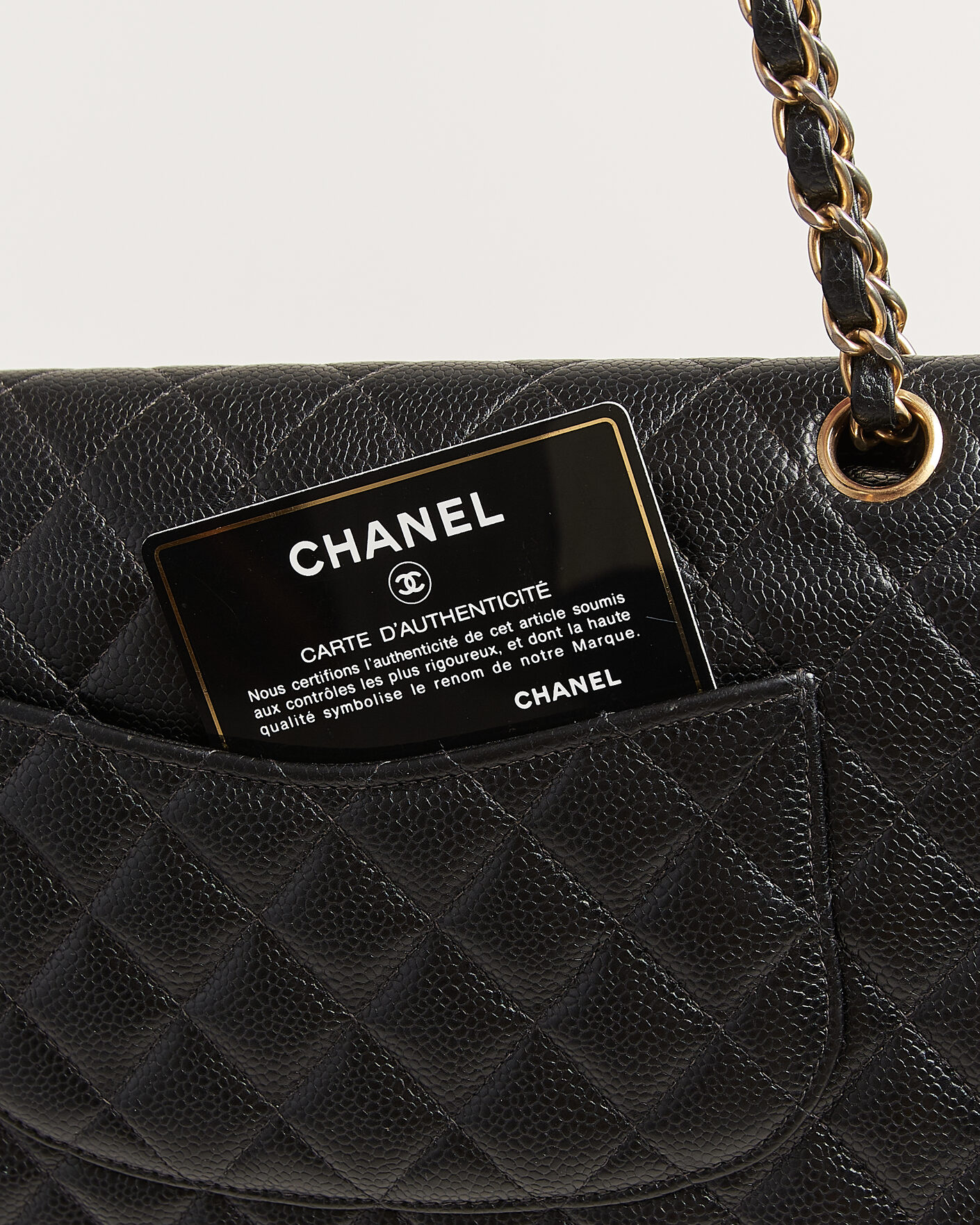 Herre | Pre-Owned & Vintage Bags | Chanel Pre-Owned | Classic Medium Double Flap Bag Caviar Leather Black