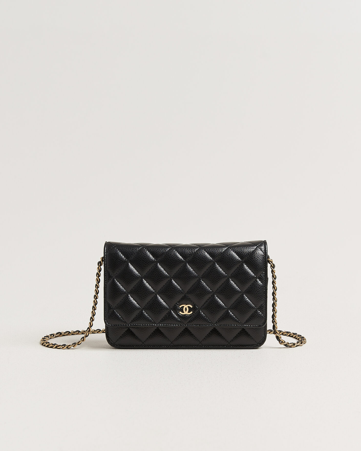 Herre | Pre-Owned & Vintage Bags | Chanel Pre-Owned | Wallet On Chain Caviar Leather Black