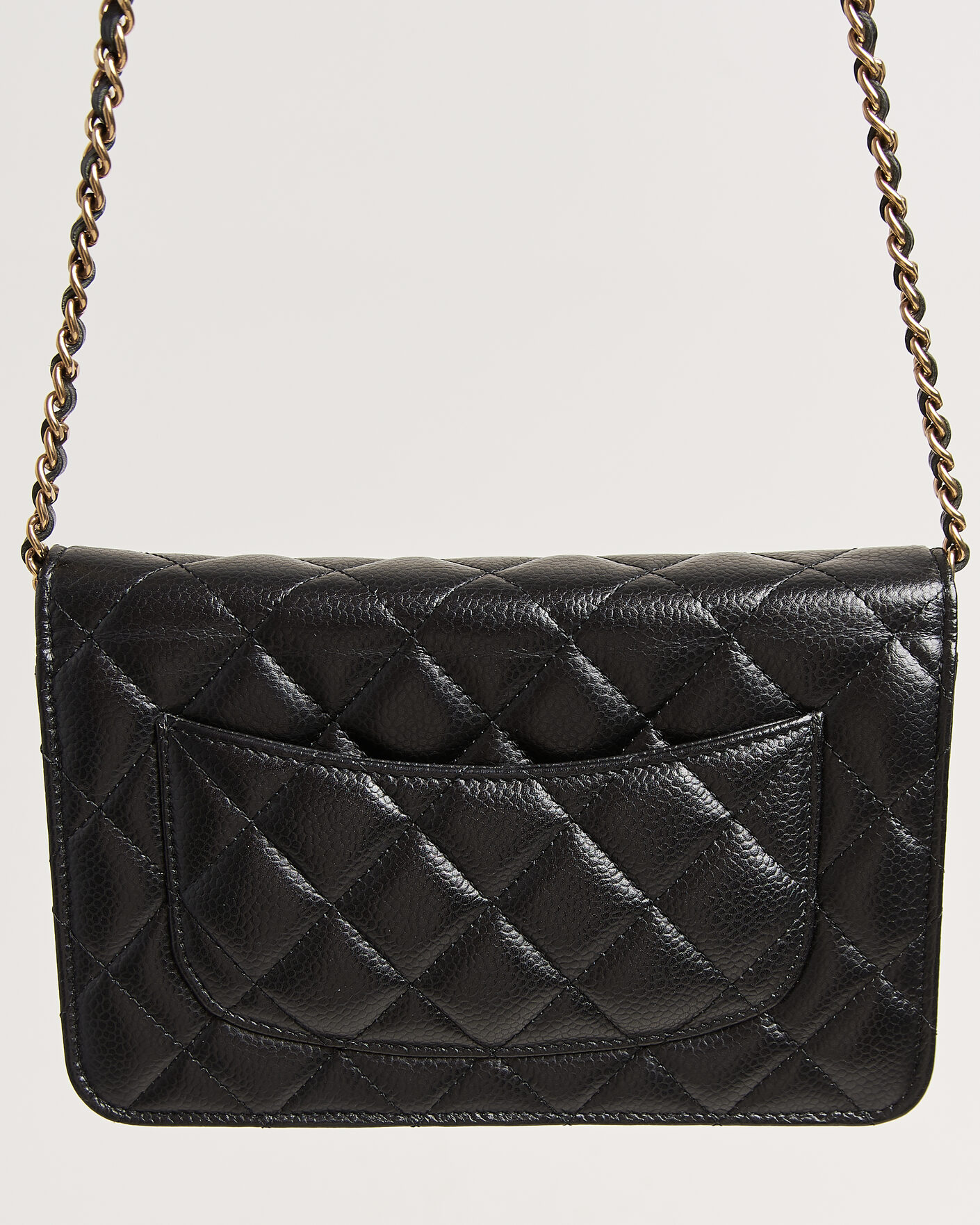 Herre | Pre-Owned & Vintage Bags | Chanel Pre-Owned | Wallet On Chain Caviar Leather Black