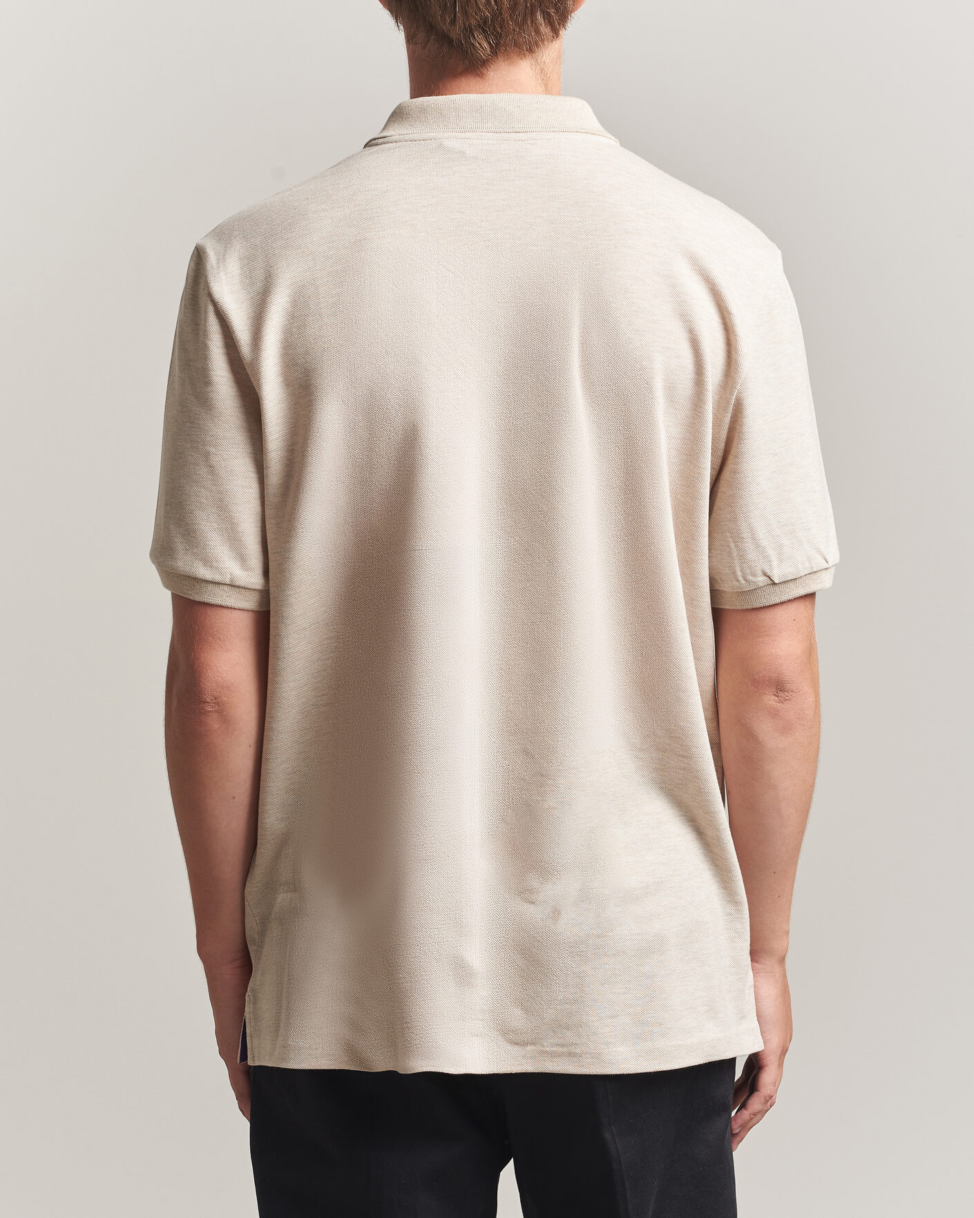 Herre | Pikéer | Ralph Lauren Purple Label | Short Sleeve Mercerized Cotton Polo Beige Melange