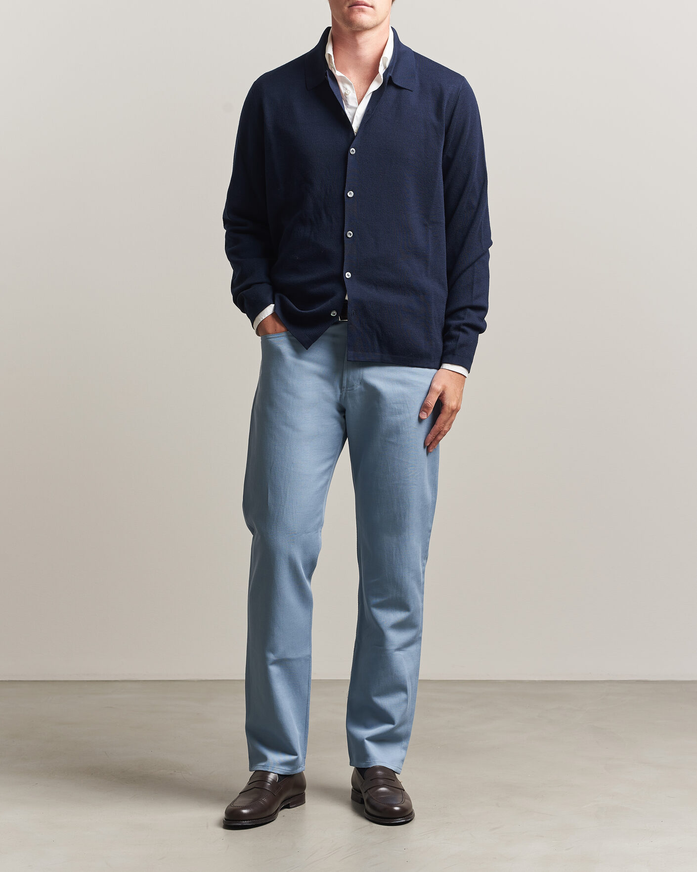 Herre | Gensere | Ralph Lauren Purple Label | Milano Stich Cardigan Racing Navy