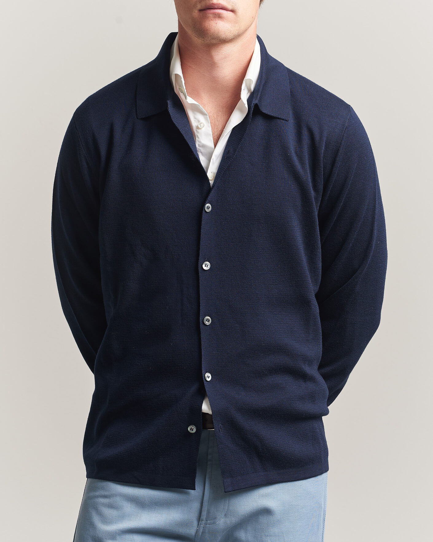 Herre | Gensere | Ralph Lauren Purple Label | Milano Stich Cardigan Racing Navy