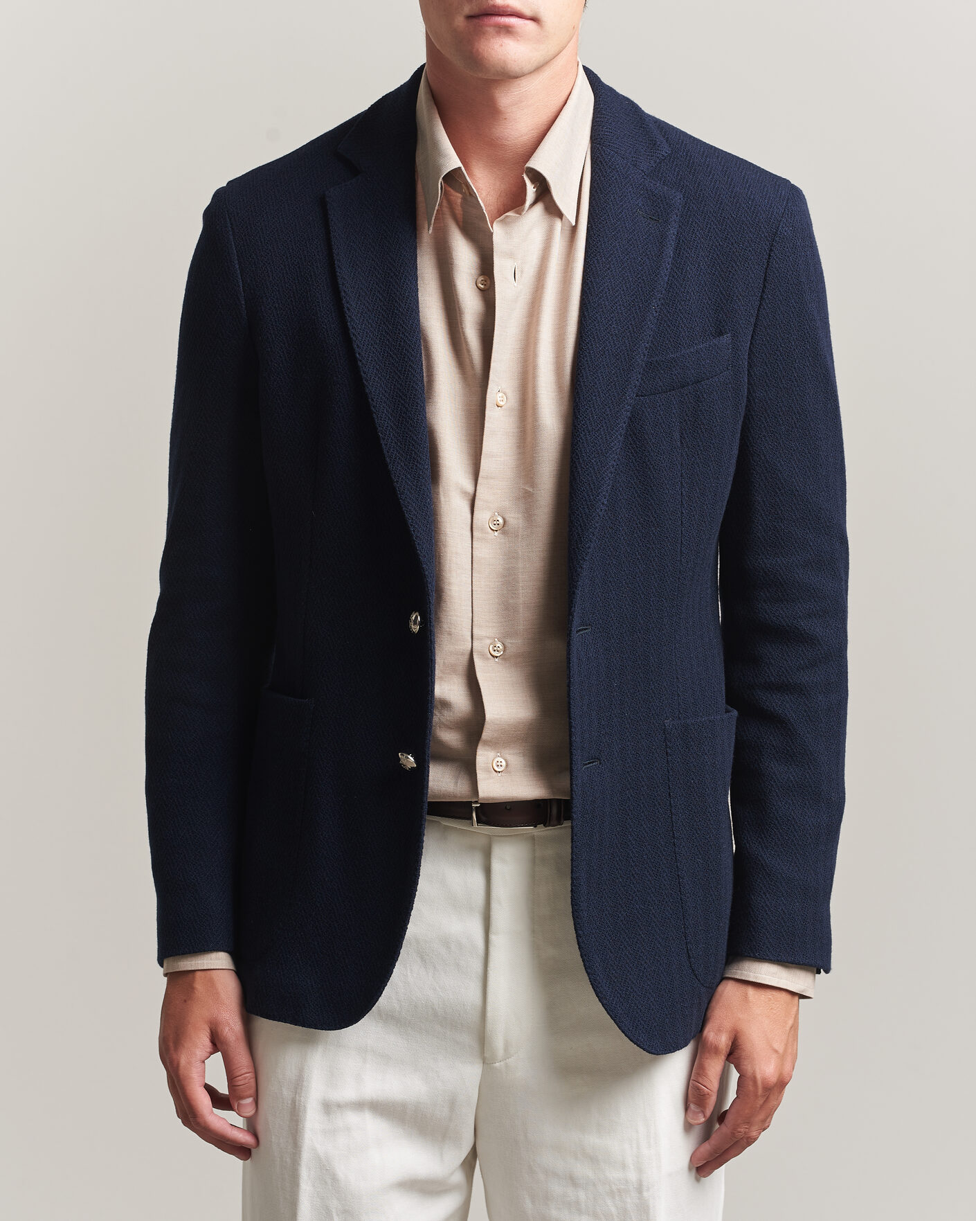 Herre | Dressjakker | Ralph Lauren Purple Label | Cashmere/Silk Herringbone Blazer Navy
