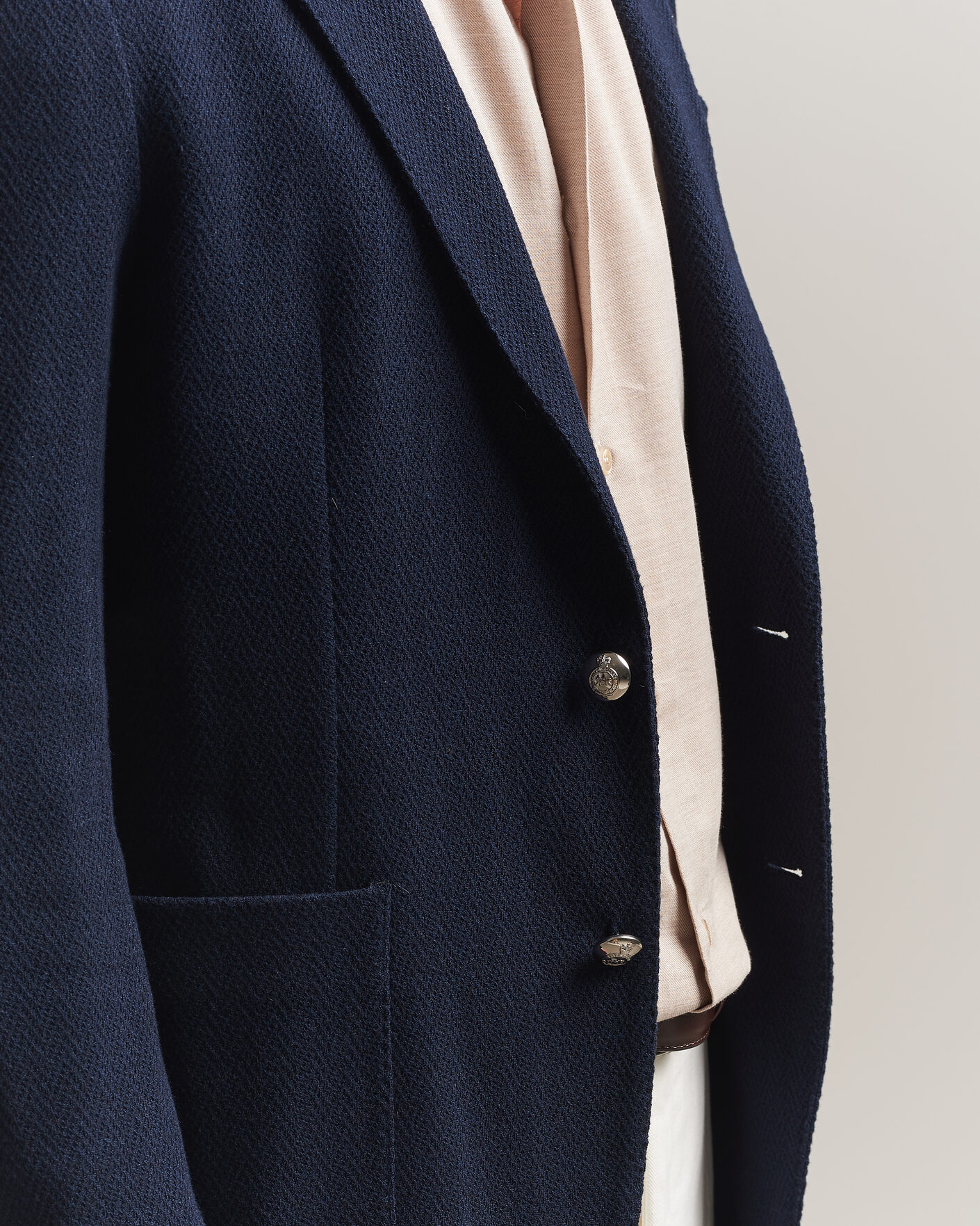 Herre | Dressjakker | Ralph Lauren Purple Label | Cashmere/Silk Herringbone Blazer Navy