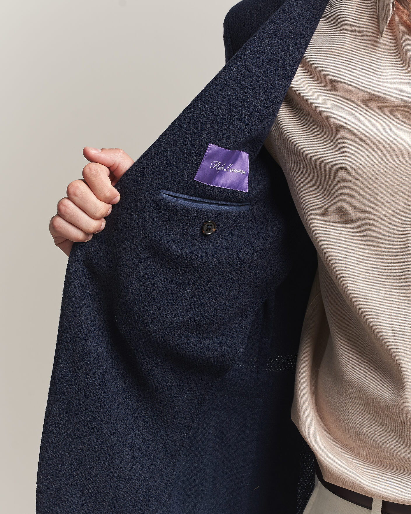 Herre | Dressjakker | Ralph Lauren Purple Label | Cashmere/Silk Herringbone Blazer Navy