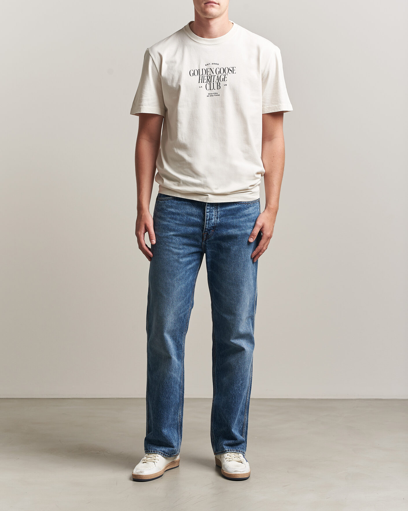 Herre | T-Shirts | Golden Goose | Journey Print T-Shirt Heritage White