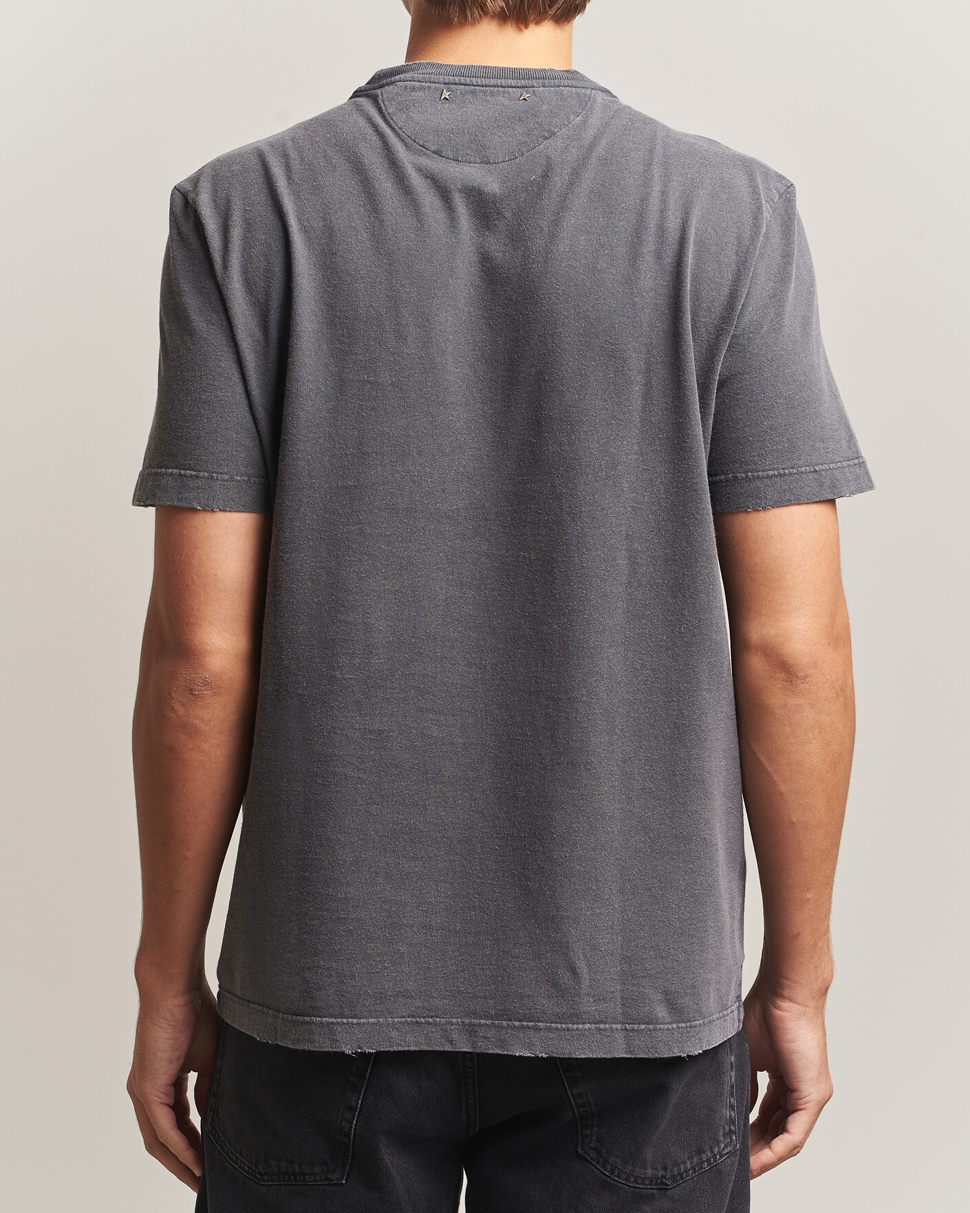 Herre | T-Shirts | Golden Goose | Distressed Cotton T-Shirt Anthracite