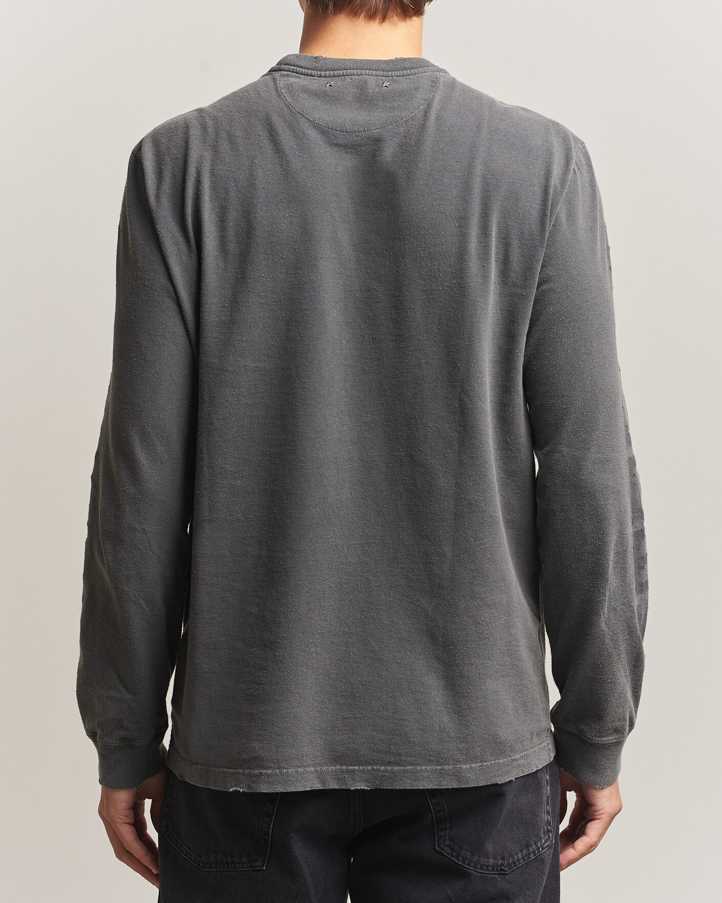 Herre | Gensere | Golden Goose | Long Sleeve Garment Dyed T-Shirt Anthracite