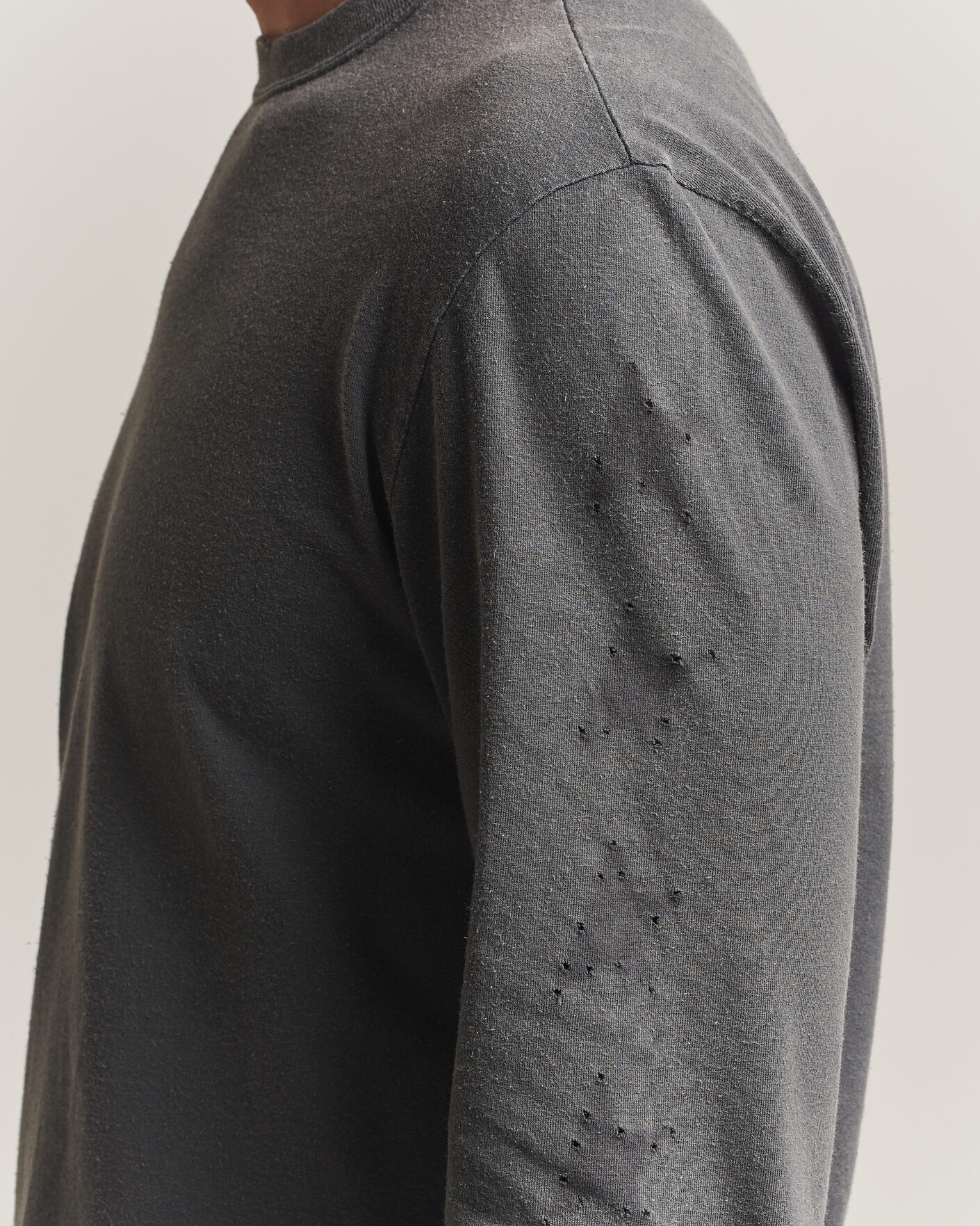 Herre | Gensere | Golden Goose | Long Sleeve Garment Dyed T-Shirt Anthracite