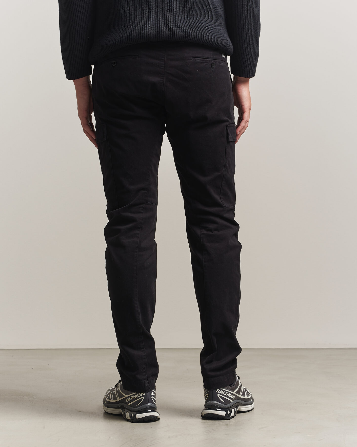 Herre | Bukser | C.P. Company | Stretch Satin Lens Cargo Pants Black